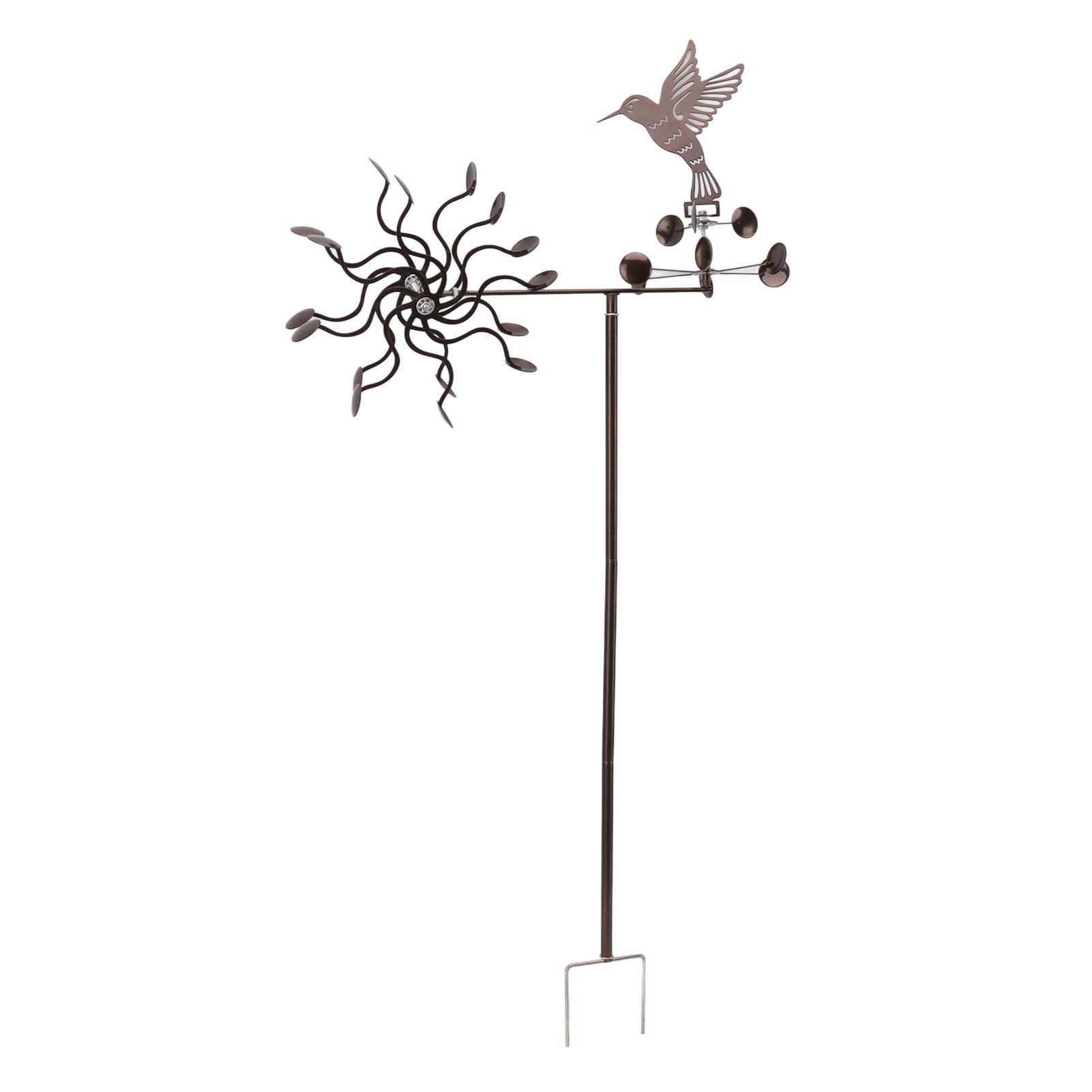 Wind Spinners Iron Hummingbird Metal Windmill Wind Sculpture for Outdoor Lawn Yard Patio Garden Ornaments - Image 2