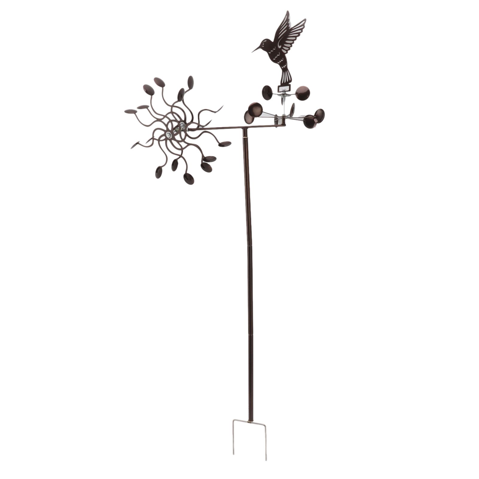 Wind Spinners Iron Hummingbird Metal Windmill Wind Sculpture for Outdoor Lawn Yard Patio Garden Ornaments - Image 3