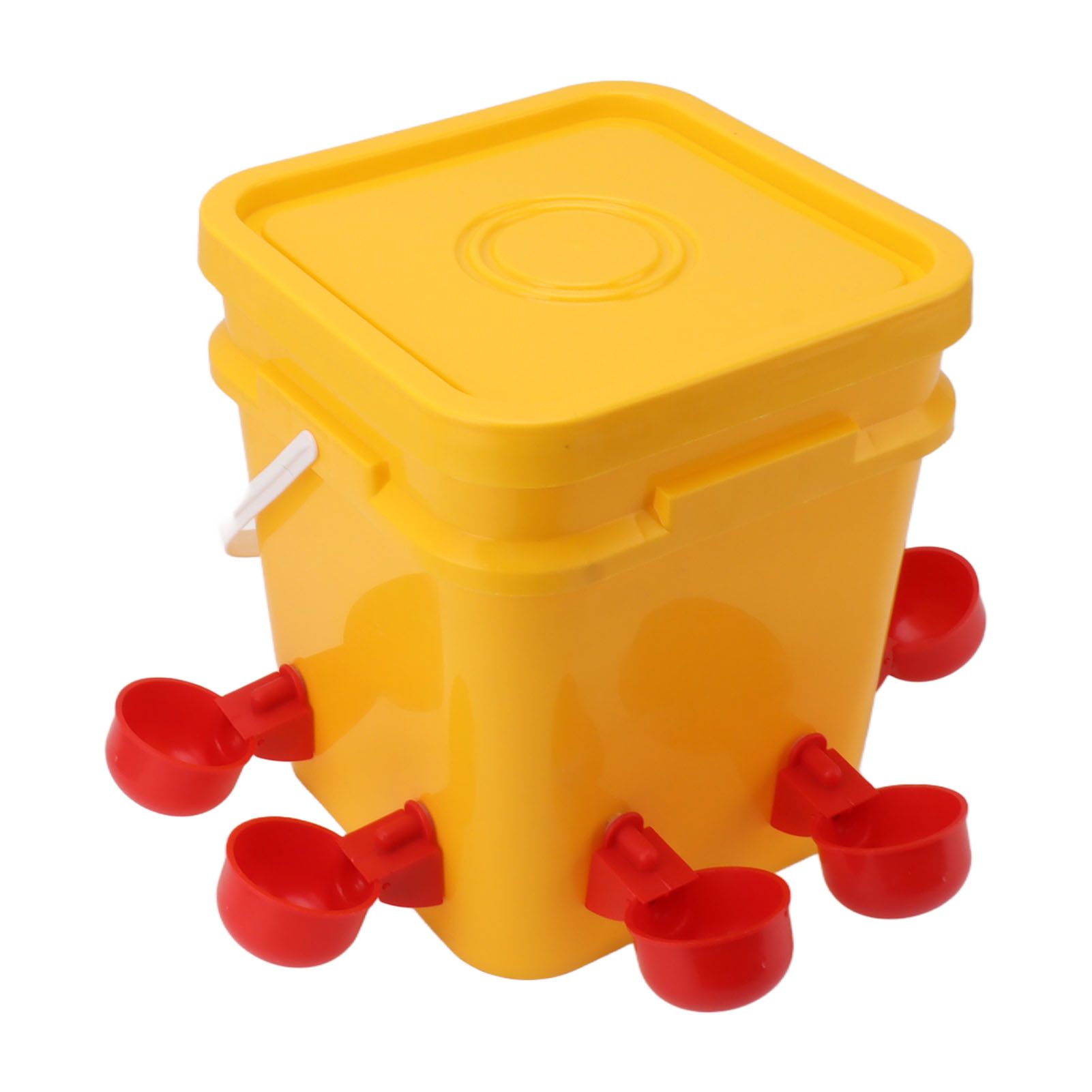 Automatic Chicken Waterer Cup with 12L Handheld Barrel Poultry Drinking Equipemnt for Goose Duck Bucket + Red Bird Bowl + Black Screws - Image 4