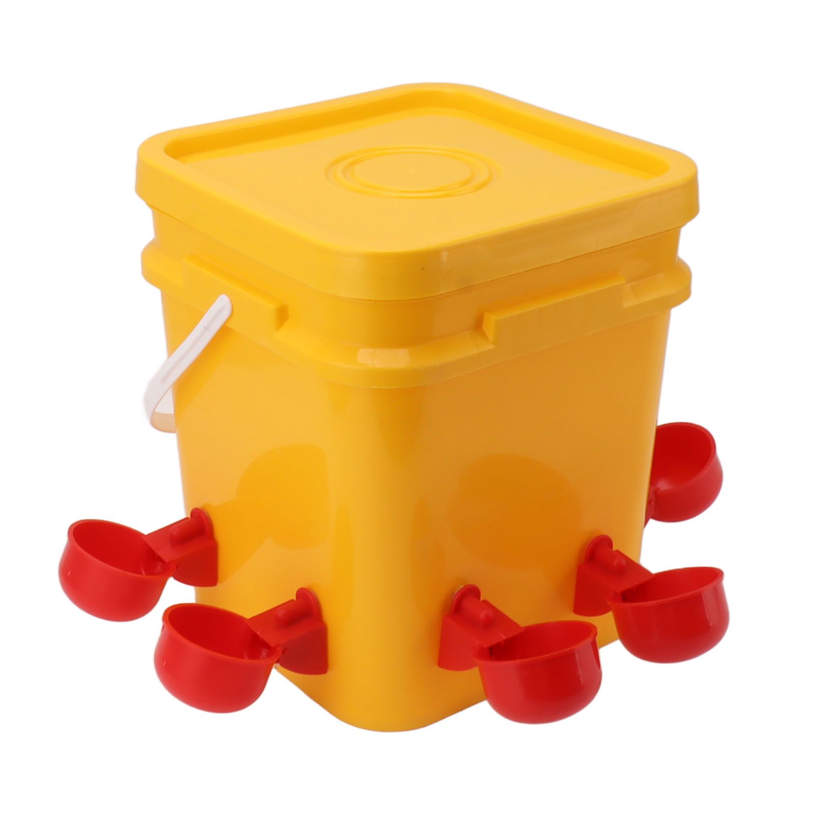 Automatic Chicken Waterer Cup with 12L Handheld Barrel Poultry Drinking Equipemnt for Goose Duck Bucket + Red Bird Bowl + Black Screws - Image 5