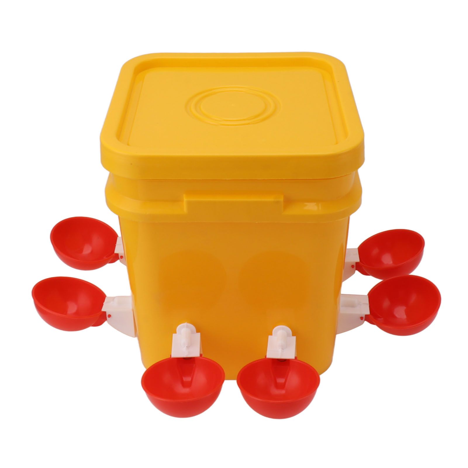 Automatic Chicken Waterer Cup with 12L Handheld Barrel Poultry Drinking Equipemnt for Goose Duck Bucket + Big Red Bowl + Black Screws - Image 6