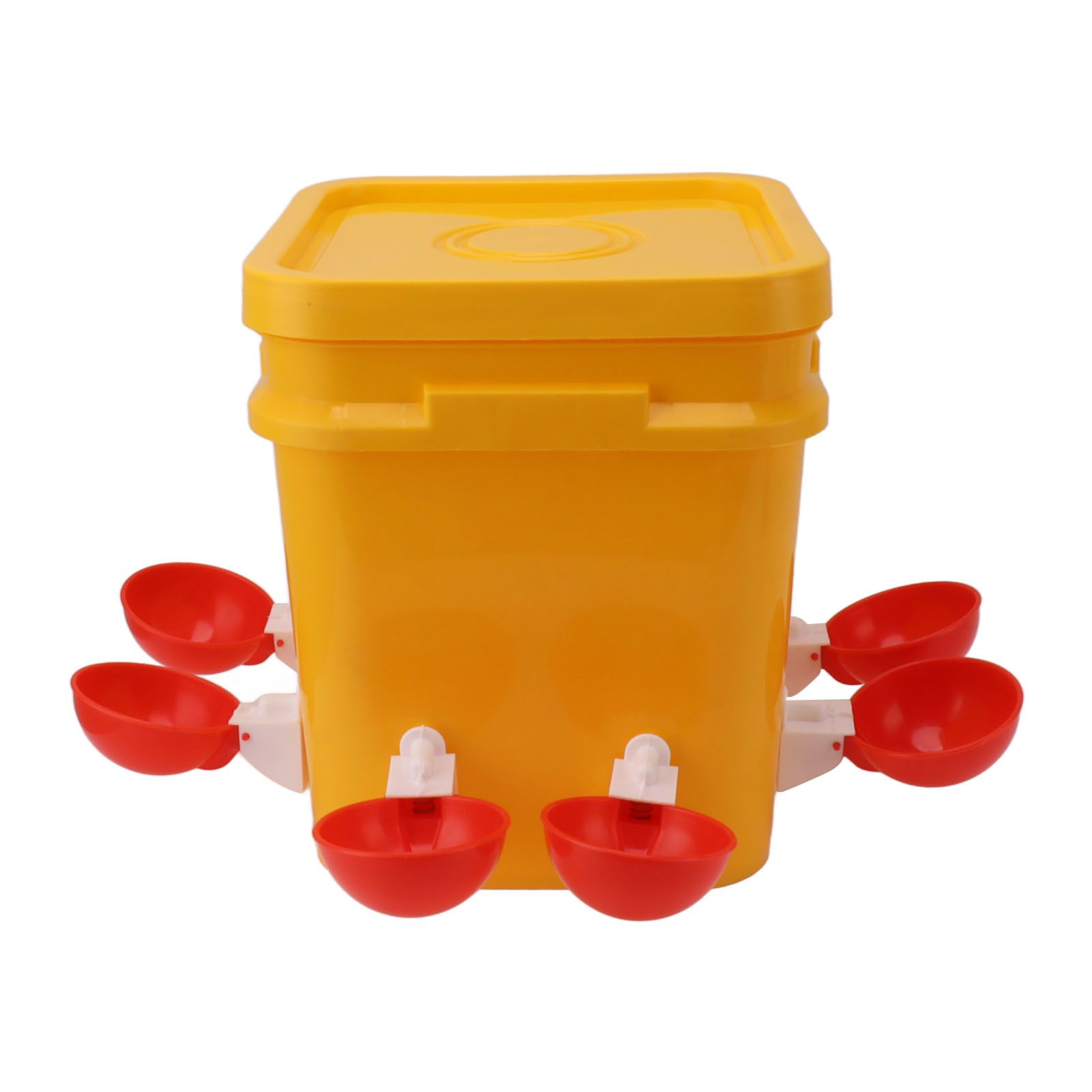 Automatic Chicken Waterer Cup with 12L Handheld Barrel Poultry Drinking Equipemnt for Goose Duck Bucket + Big Red Bowl + Black Screws - Image 7