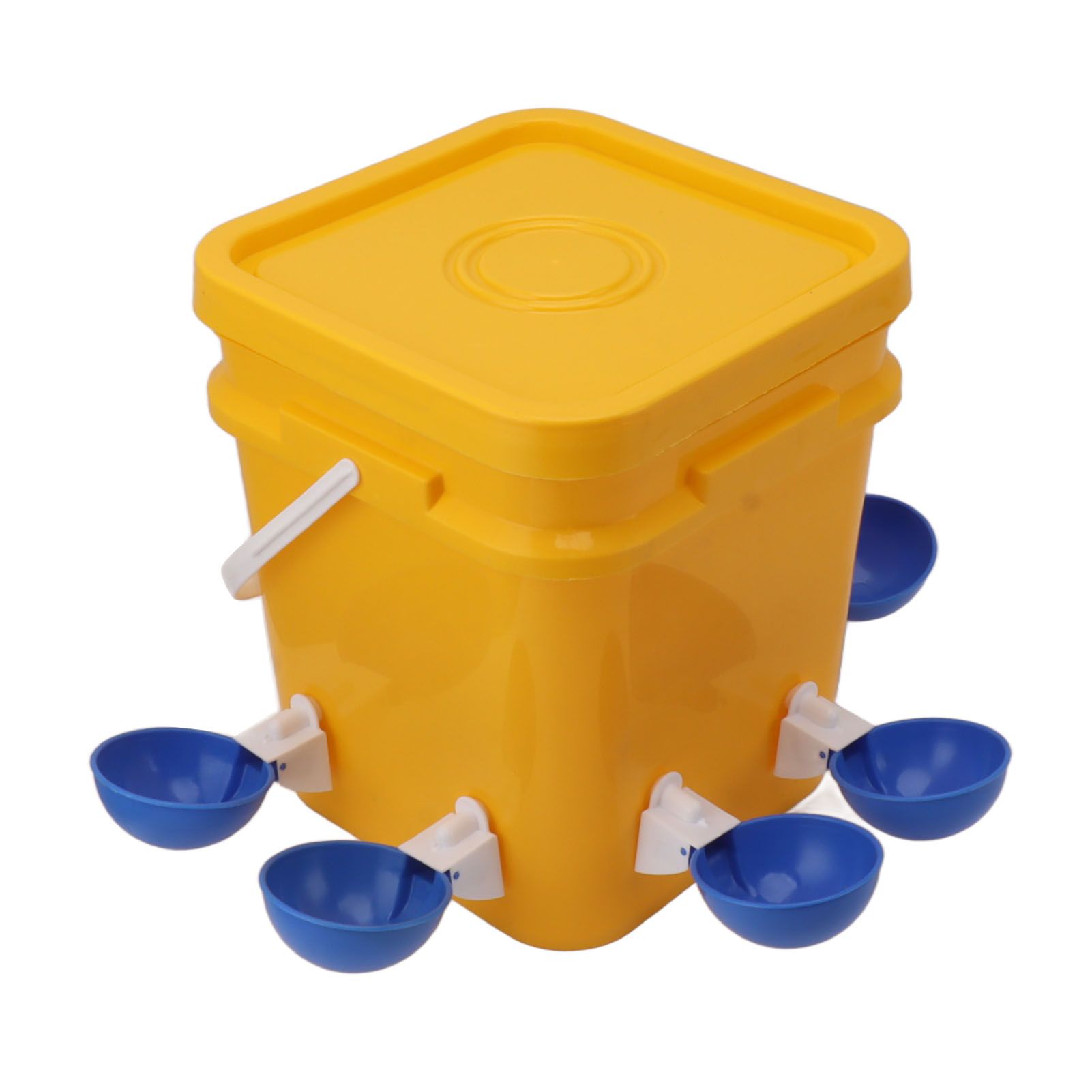 Automatic Chicken Waterer Cup with 12L Handheld Barrel Poultry Drinking Equipemnt for Goose Duck Bucket + Big Blue Bowl + Black Screws - Image 2