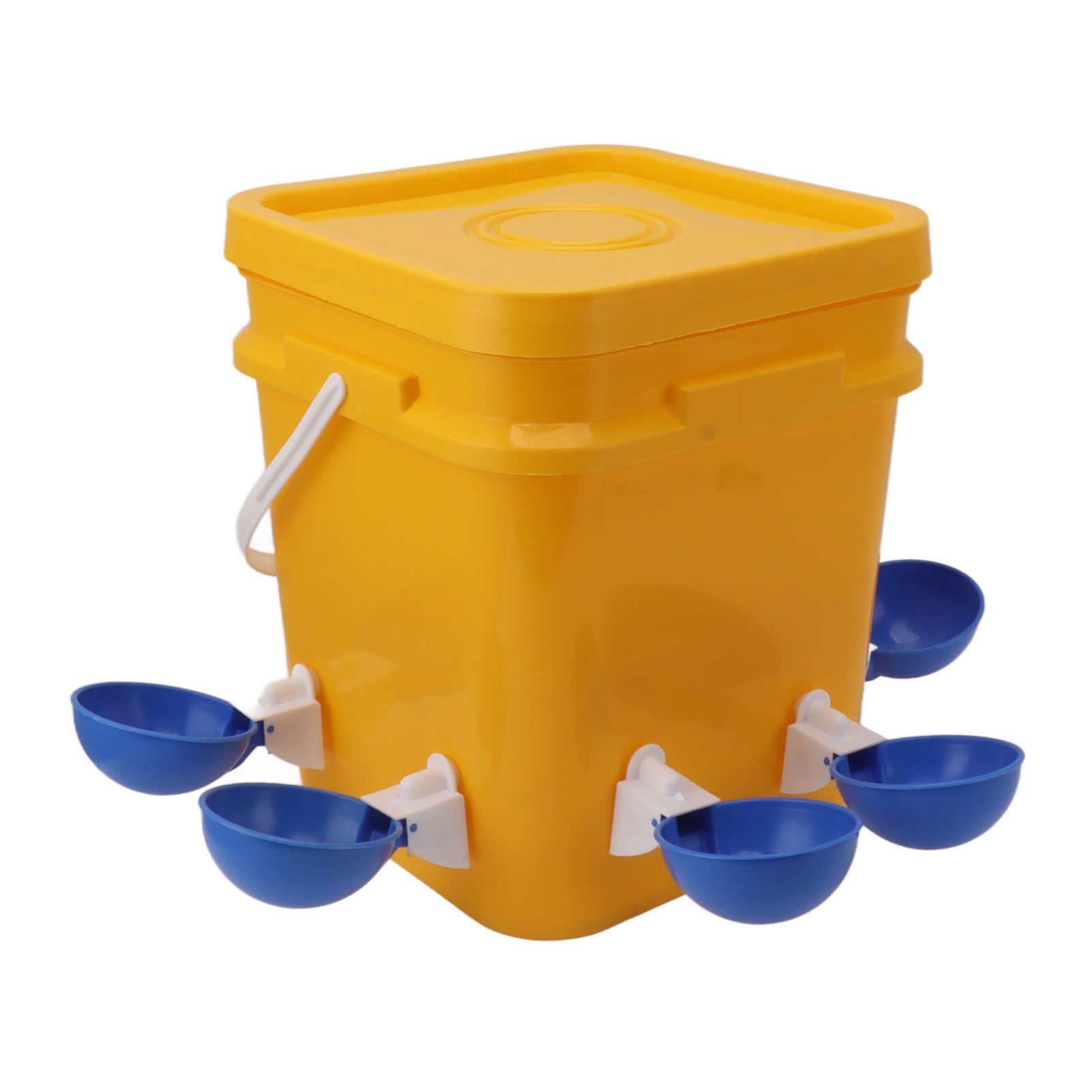 Automatic Chicken Waterer Cup with 12L Handheld Barrel Poultry Drinking Equipemnt for Goose Duck Bucket + Big Blue Bowl + Black Screws - Image 3