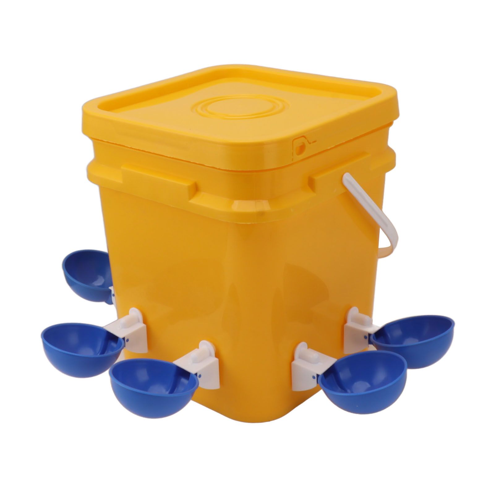 Automatic Chicken Waterer Cup with 12L Handheld Barrel Poultry Drinking Equipemnt for Goose Duck Bucket + Big Blue Bowl + Black Screws - Image 5