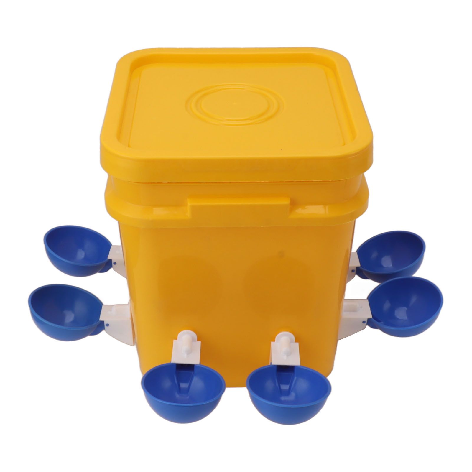 Automatic Chicken Waterer Cup with 12L Handheld Barrel Poultry Drinking Equipemnt for Goose Duck Bucket + Big Blue Bowl + Black Screws - Image 6