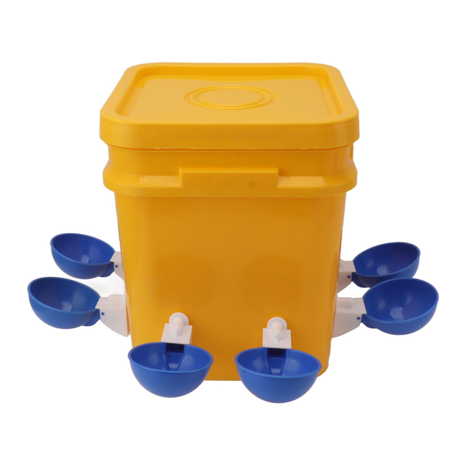 Automatic Chicken Waterer Cup with 12L Handheld Barrel Poultry Drinking Equipemnt for Goose Duck Bucket + Big Blue Bowl + Black Screws - Image 7