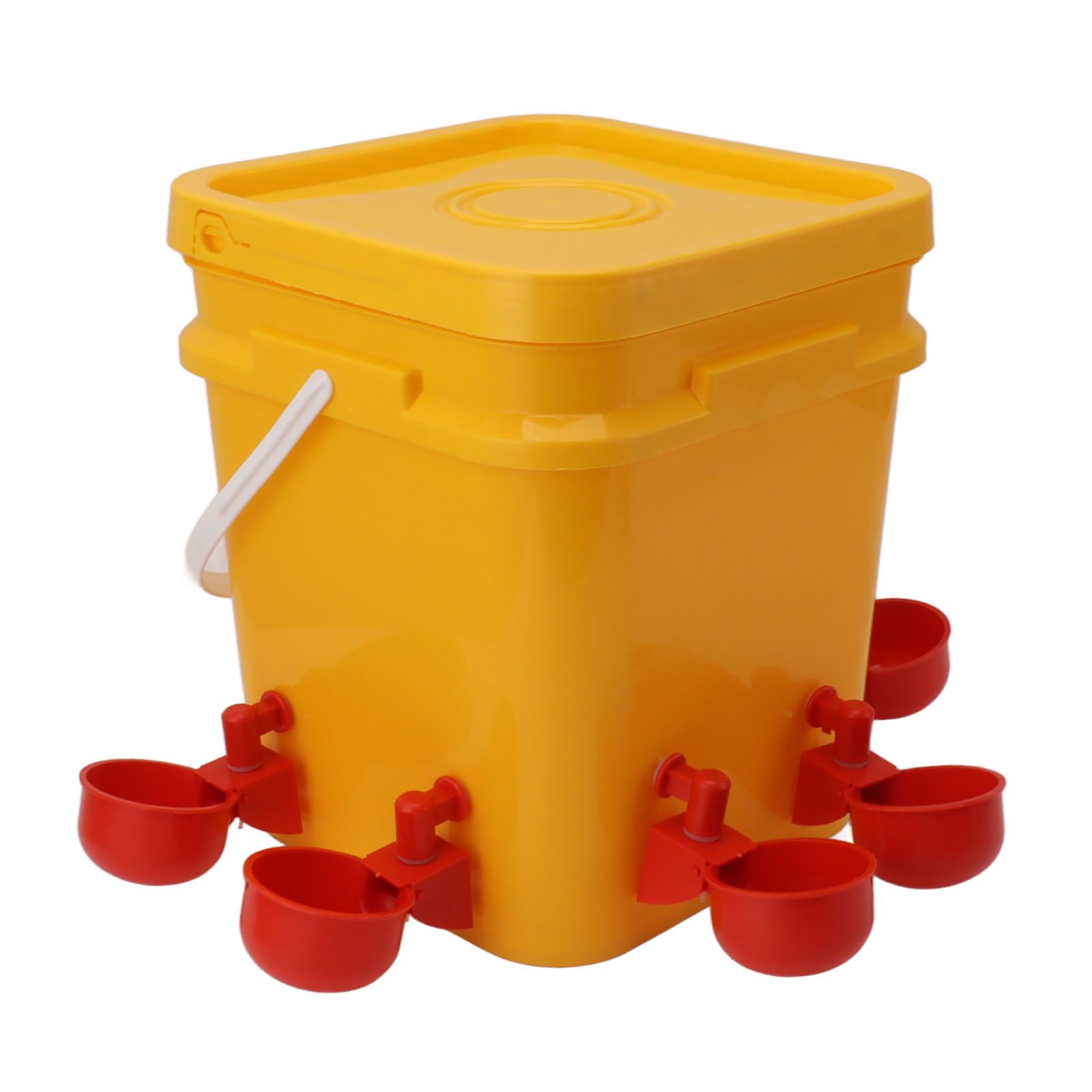 Automatic Chicken Waterer Cup with 12L Handheld Barrel Poultry Drinking Equipemnt for Goose Duck Bucket + Conjoined Red Bird Bowl+ Black Screws - Image 3