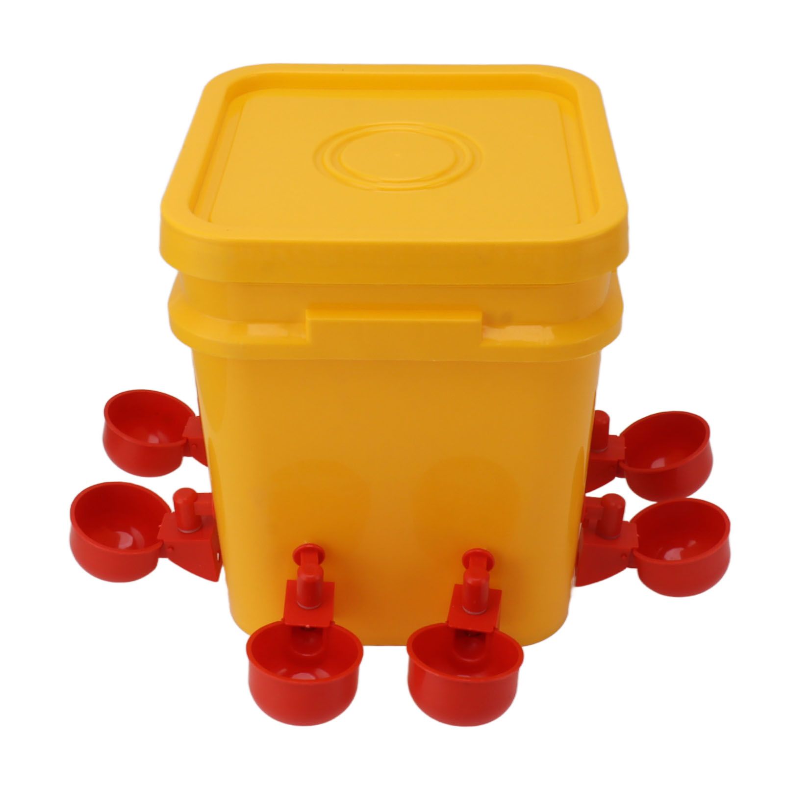 Automatic Chicken Waterer Cup with 12L Handheld Barrel Poultry Drinking Equipemnt for Goose Duck Bucket + Conjoined Red Bird Bowl+ Black Screws - Image 6
