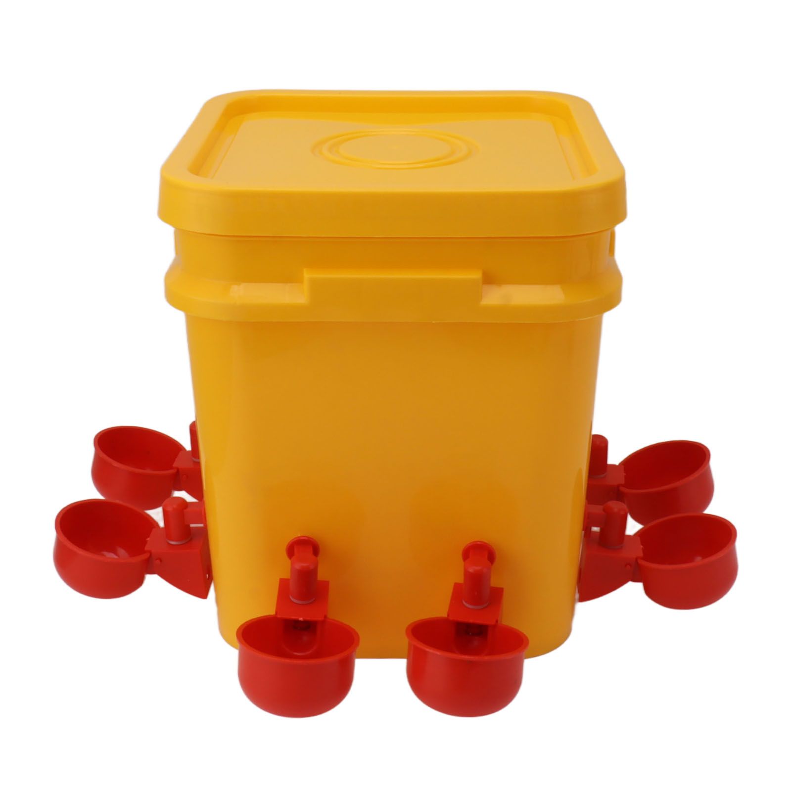 Automatic Chicken Waterer Cup with 12L Handheld Barrel Poultry Drinking Equipemnt for Goose Duck Bucket + Conjoined Red Bird Bowl+ Black Screws - Image 7