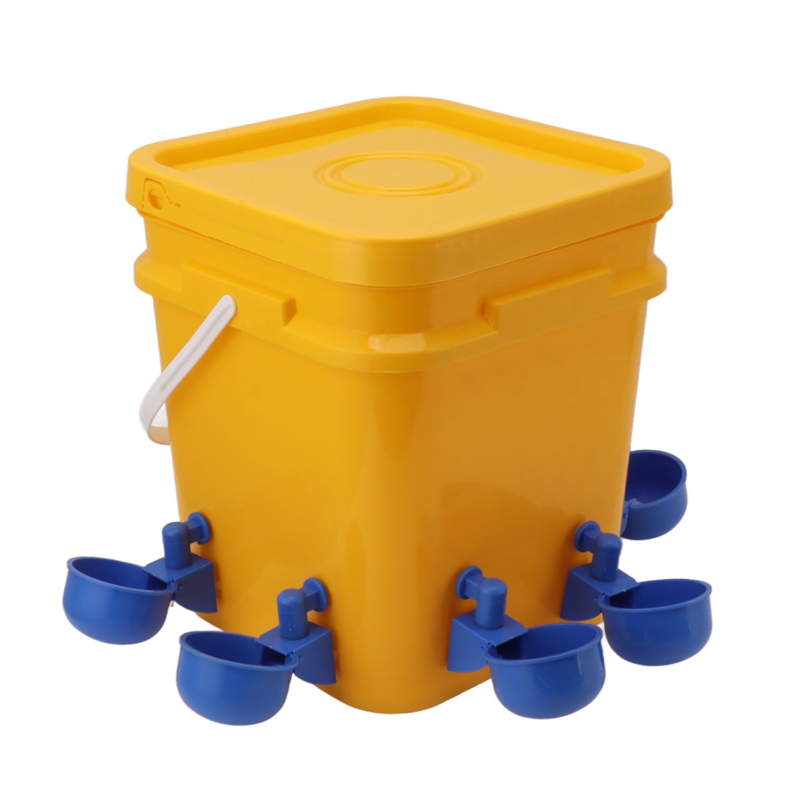 Automatic Chicken Waterer Cup with 12L Handheld Barrel Poultry Drinking Equipemnt for Goose Duck Bucket + Blue Bird Bowl + Black Screws - Image 3