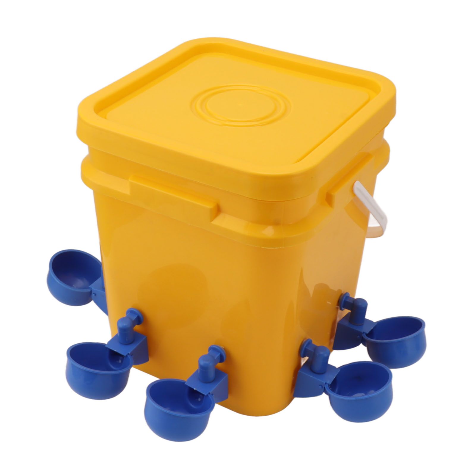 Automatic Chicken Waterer Cup with 12L Handheld Barrel Poultry Drinking Equipemnt for Goose Duck Bucket + Blue Bird Bowl + Black Screws - Image 4