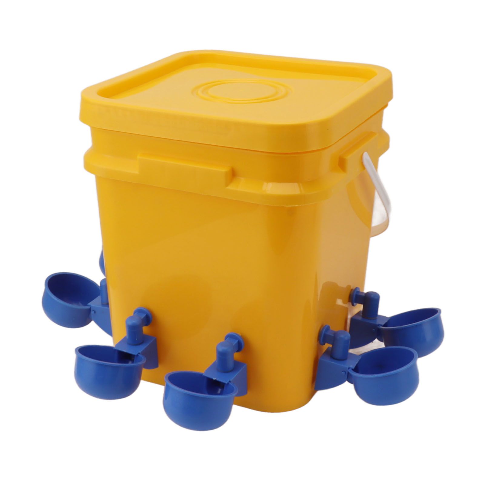 Automatic Chicken Waterer Cup with 12L Handheld Barrel Poultry Drinking Equipemnt for Goose Duck Bucket + Blue Bird Bowl + Black Screws - Image 5
