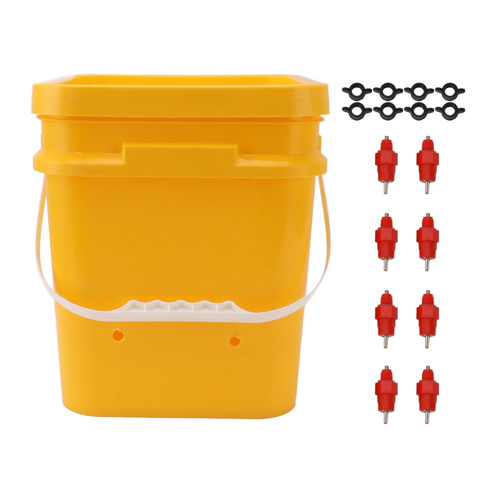 Automatic Chicken Waterer Cup with 12L Handheld Barrel Poultry Drinking Equipemnt for Goose Duck Bucket + Butt Red Head - Image 1