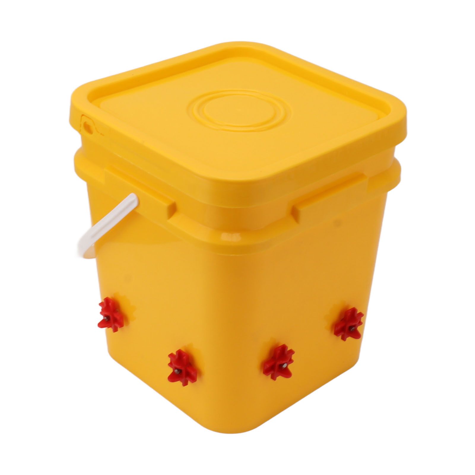 Automatic Chicken Waterer Cup with 12L Handheld Barrel Poultry Drinking Equipemnt for Goose Duck Bucket + Four Corner Drinker + Black Screws - Image 2