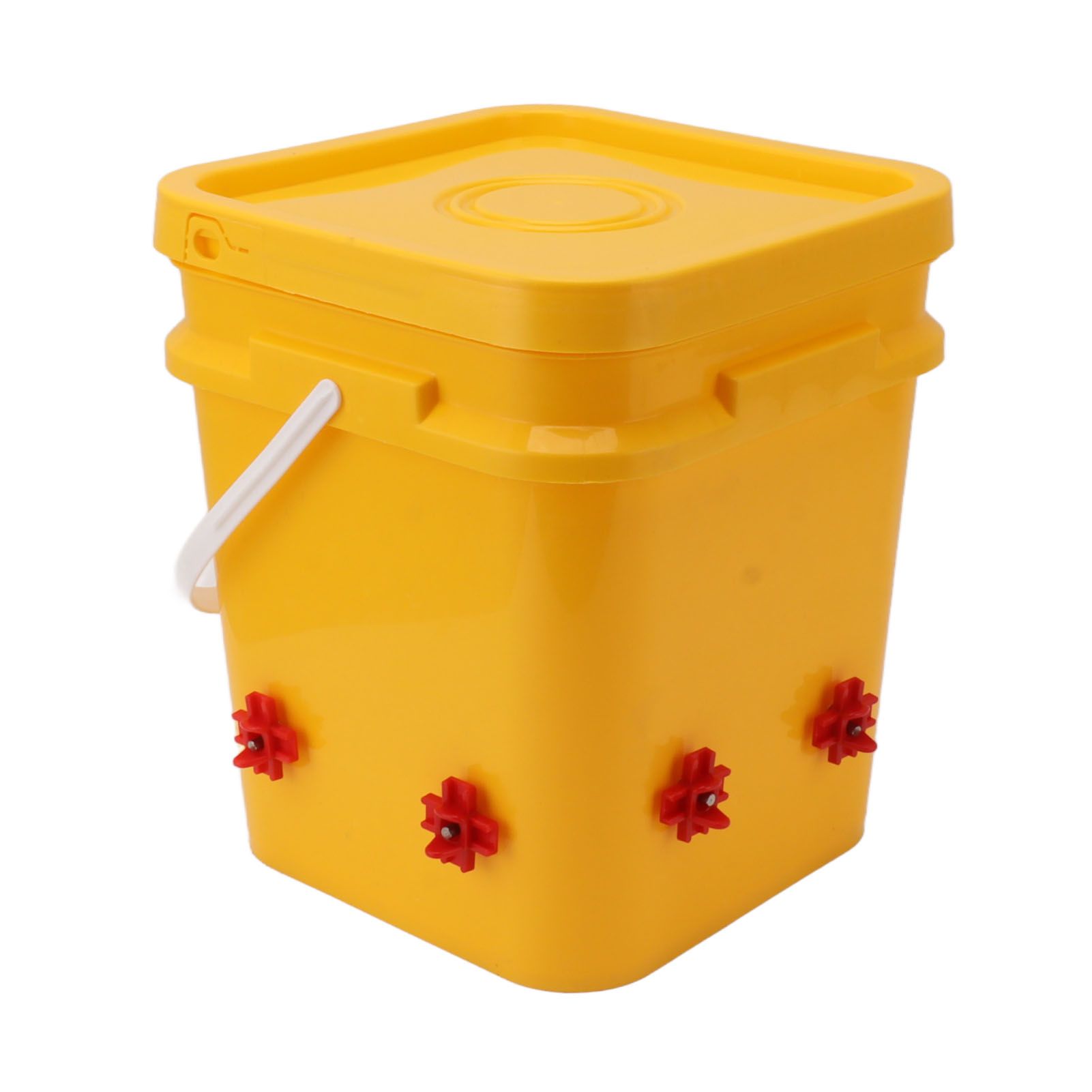 Automatic Chicken Waterer Cup with 12L Handheld Barrel Poultry Drinking Equipemnt for Goose Duck Bucket + Four Corner Drinker + Black Screws - Image 3
