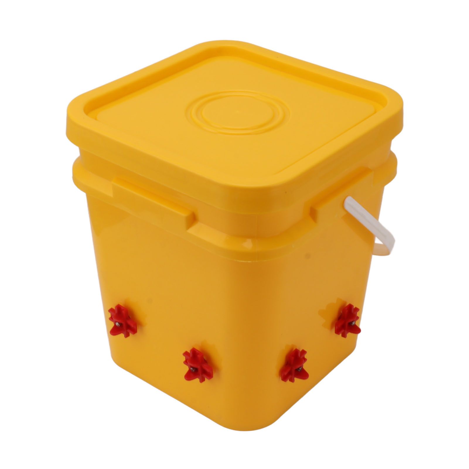 Automatic Chicken Waterer Cup with 12L Handheld Barrel Poultry Drinking Equipemnt for Goose Duck Bucket + Four Corner Drinker + Black Screws - Image 4