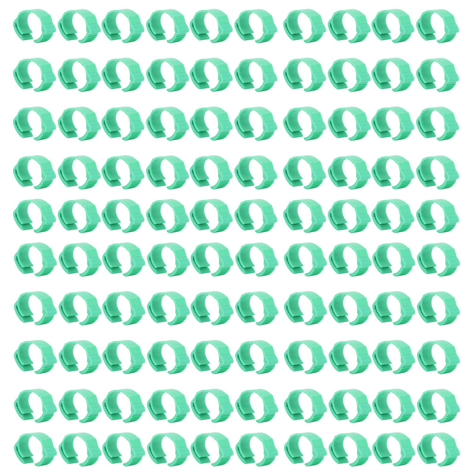 100pcs Chicken Identification Leg Bands Adjustable DIY Clip On Duck Bands for Geese Pigeons Green - Image 1