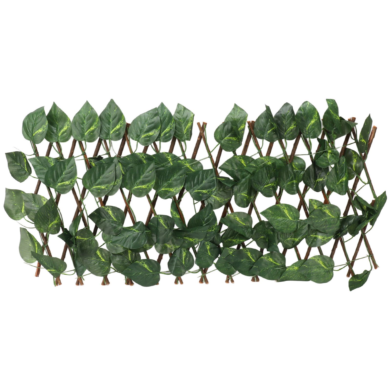 Artificial Hedges Fence Simulation Expandable Sun Protection Waterproof Artificial Topiary Hedge Plant for Garden Epipremnum Aureum Leaves - Image 1