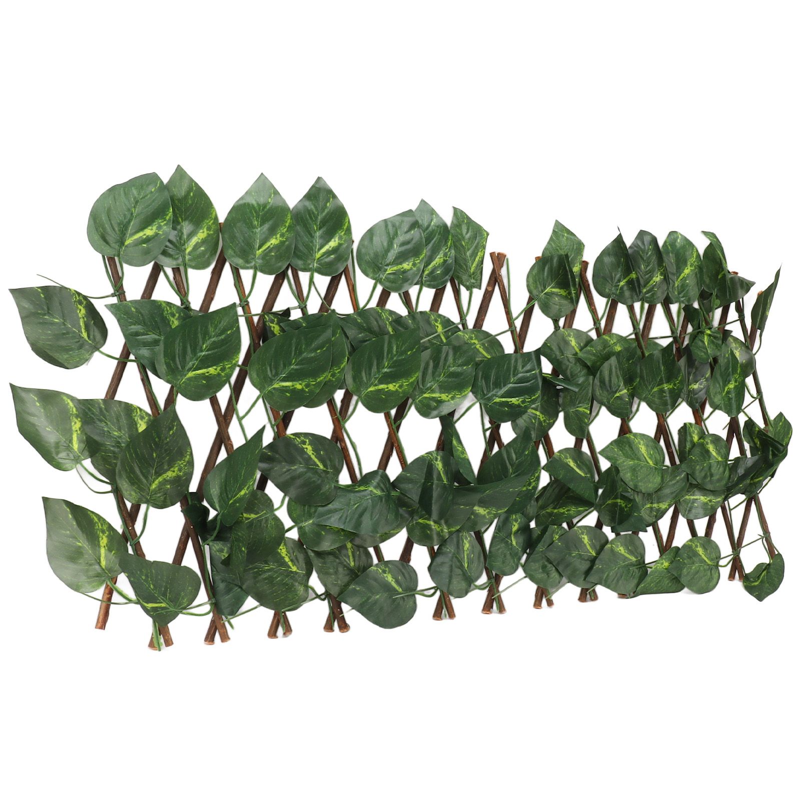 Artificial Hedges Fence Simulation Expandable Sun Protection Waterproof Artificial Topiary Hedge Plant for Garden Epipremnum Aureum Leaves - Image 2