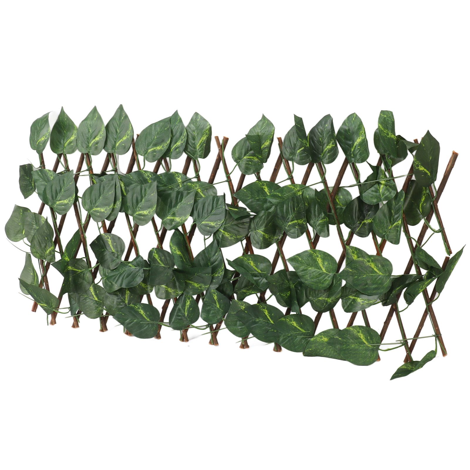 Artificial Hedges Fence Simulation Expandable Sun Protection Waterproof Artificial Topiary Hedge Plant for Garden Epipremnum Aureum Leaves - Image 3