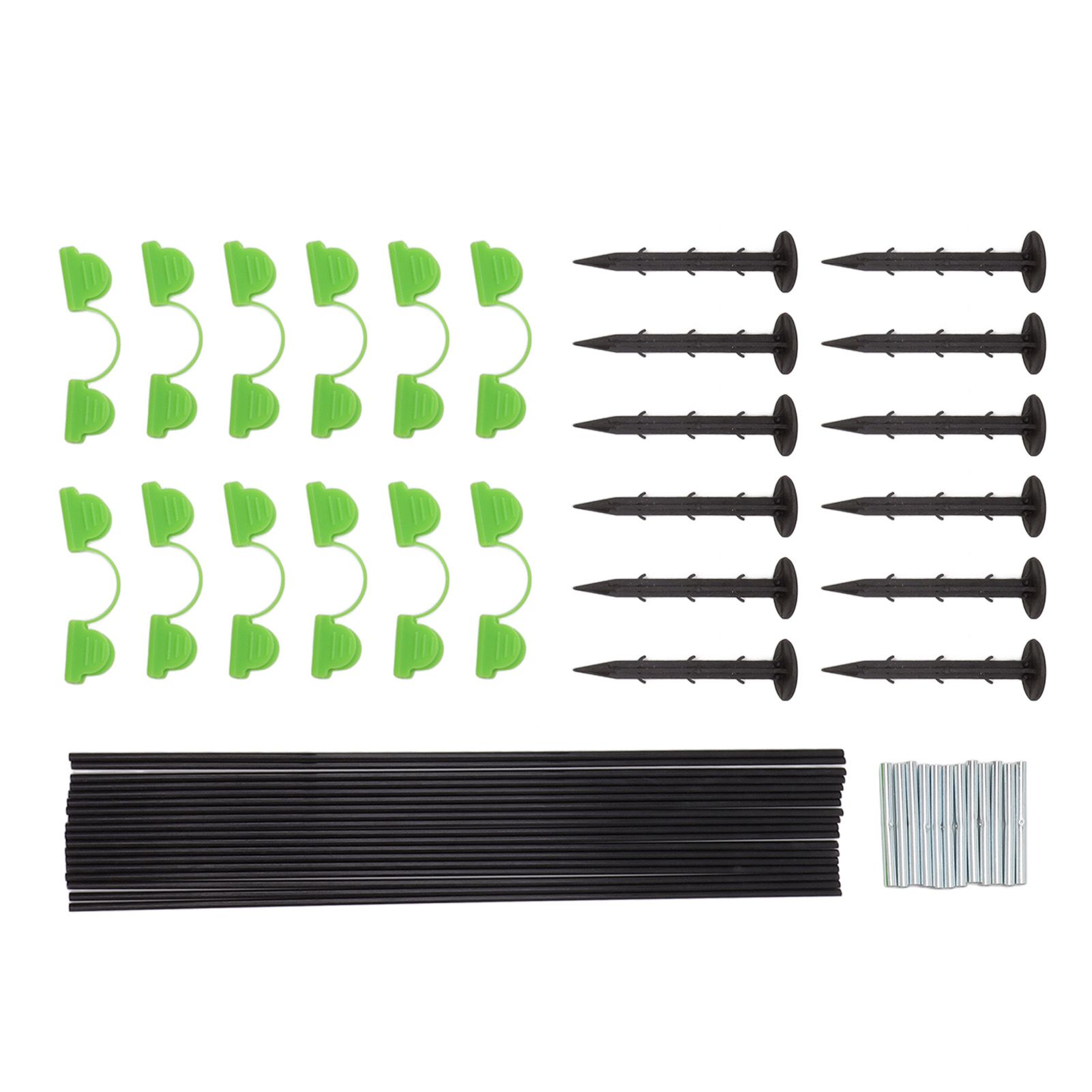 18 Fiberglass Rods 12 Connecting Pipes 12 Clips 12 Garden Stakes for Greenhouse Garden Raised Bed Grow Tunnel - Image 2