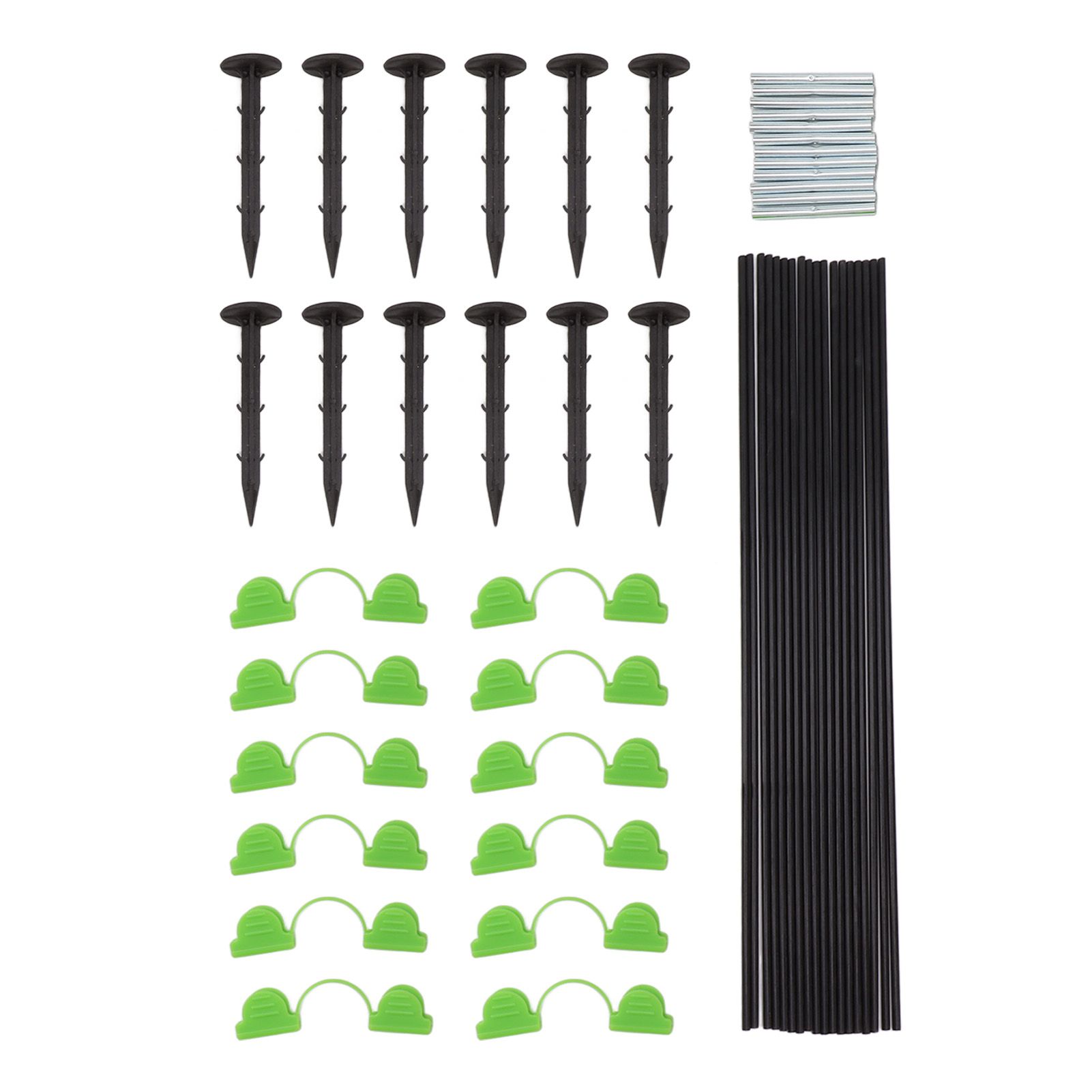 18 Fiberglass Rods 12 Connecting Pipes 12 Clips 12 Garden Stakes for Greenhouse Garden Raised Bed Grow Tunnel - Image 3