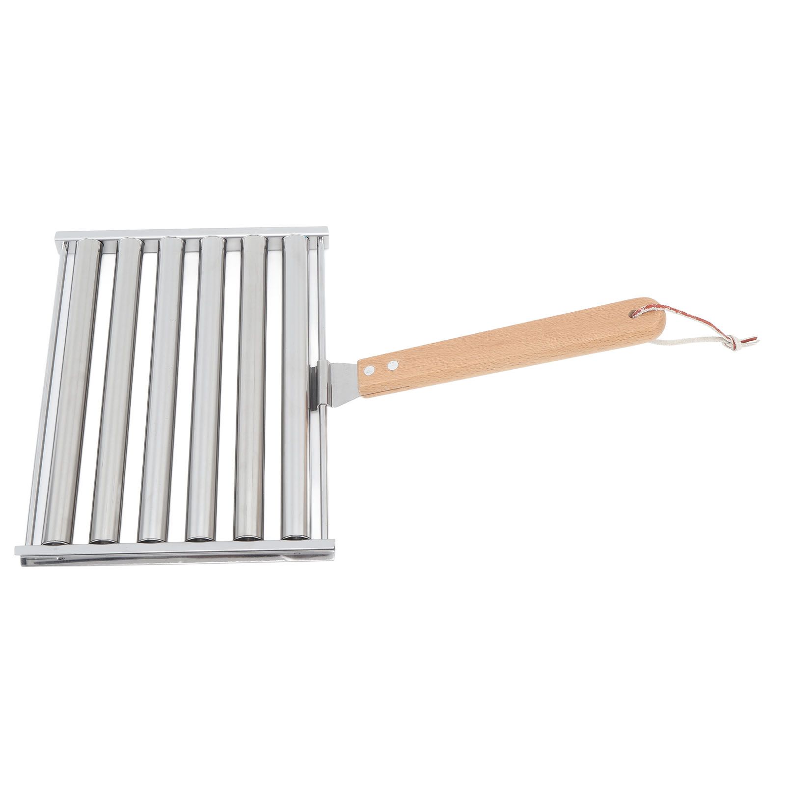 Detachable Stainless Steel Hot Dog Sausage Roller Rack Steamer With Extra Long Wood Handle 4 Skewers 6 Stick Design BBQ Tools S - Image 4