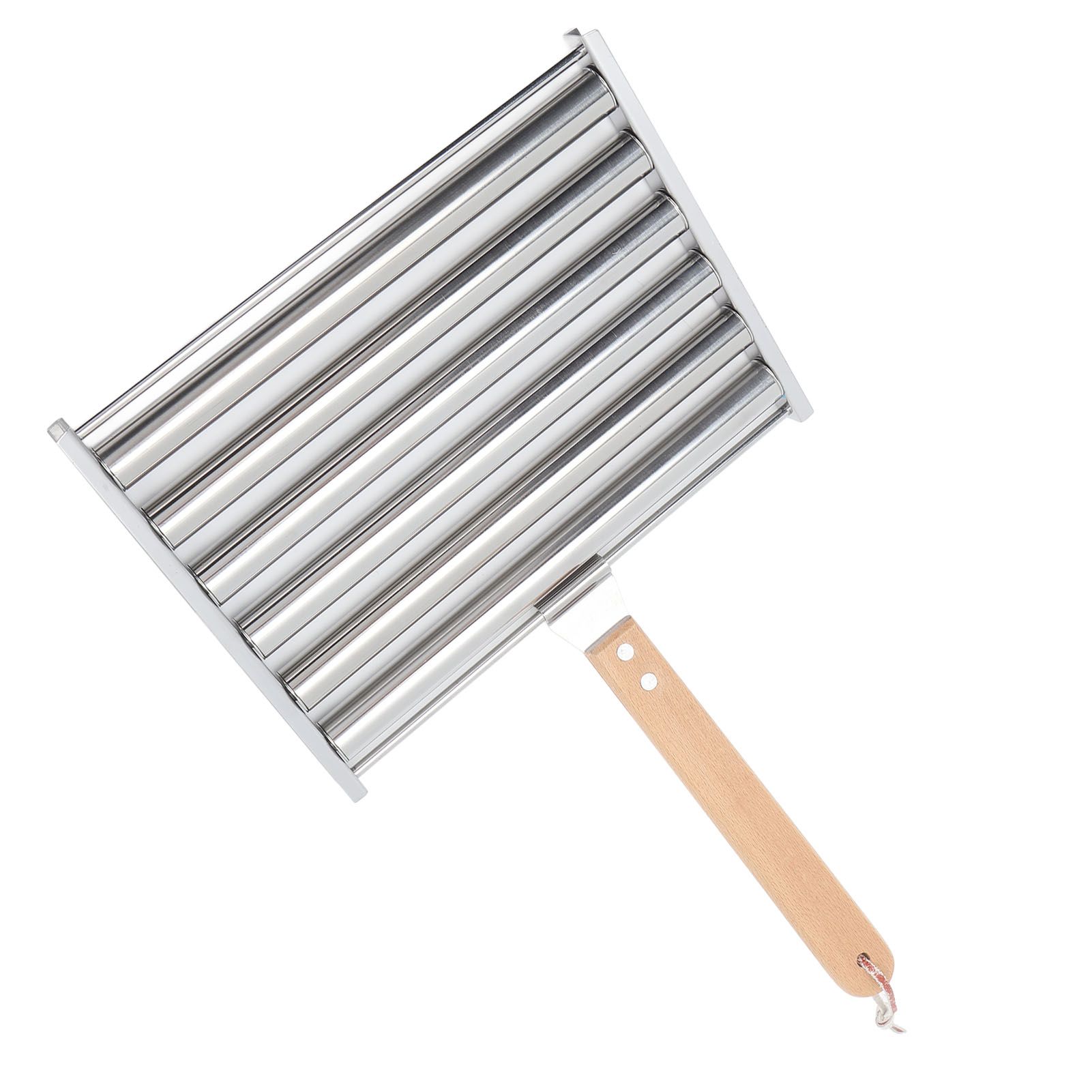 Detachable Stainless Steel Hot Dog Sausage Roller Rack Steamer With Extra Long Wood Handle 4 Skewers 6 Stick Design BBQ Tools S - Image 5