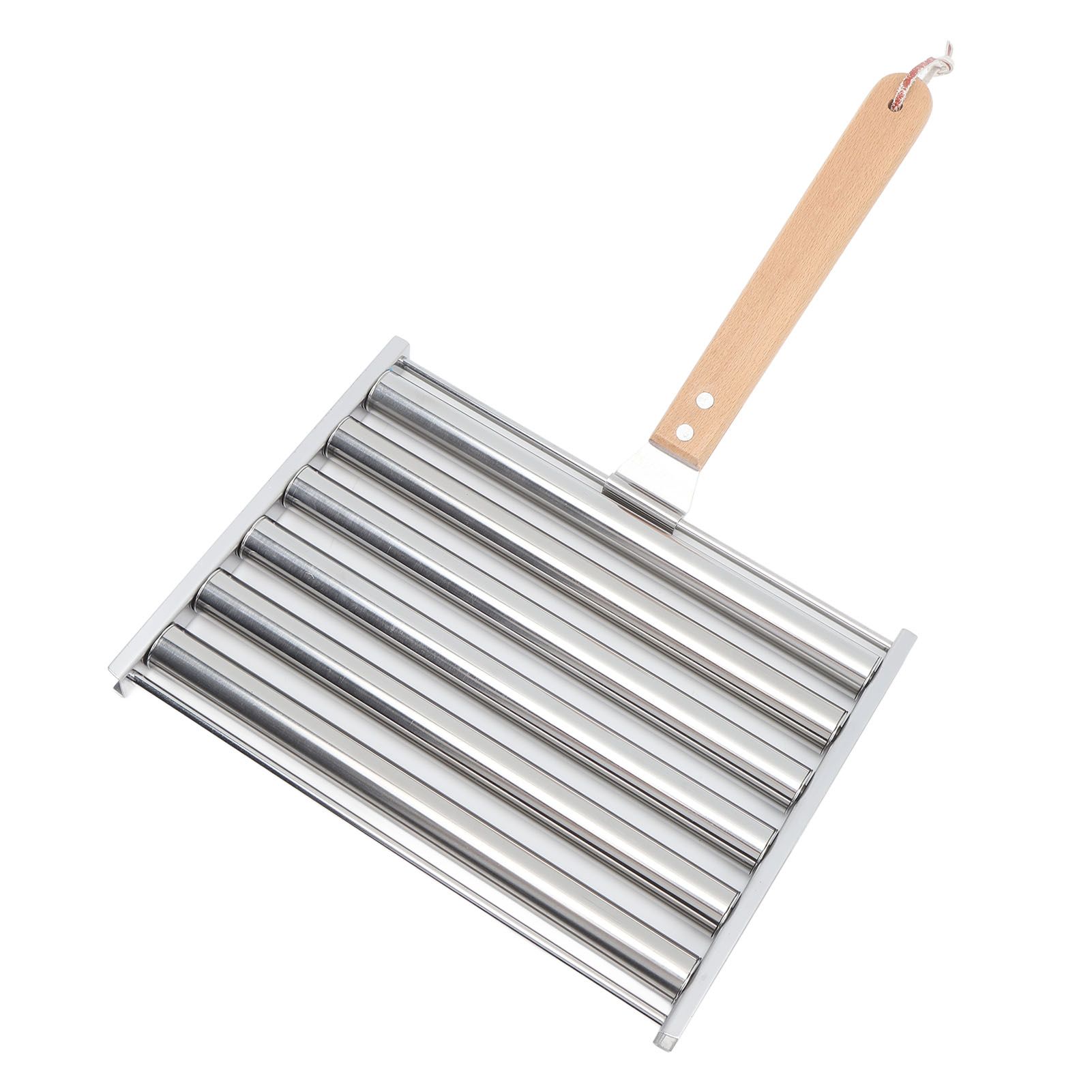 Detachable Stainless Steel Hot Dog Sausage Roller Rack Steamer With Extra Long Wood Handle 4 Skewers 6 Stick Design BBQ Tools S - Image 6
