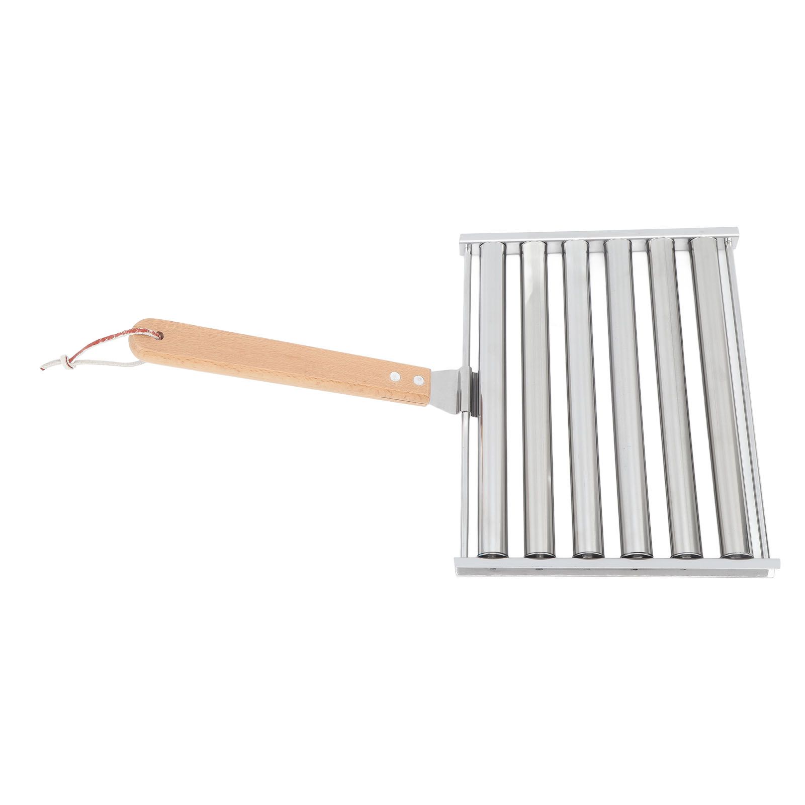 Detachable Stainless Steel Hot Dog Sausage Roller Rack Steamer With Extra Long Wood Handle 4 Skewers 6 Stick Design BBQ Tools M - Image 8