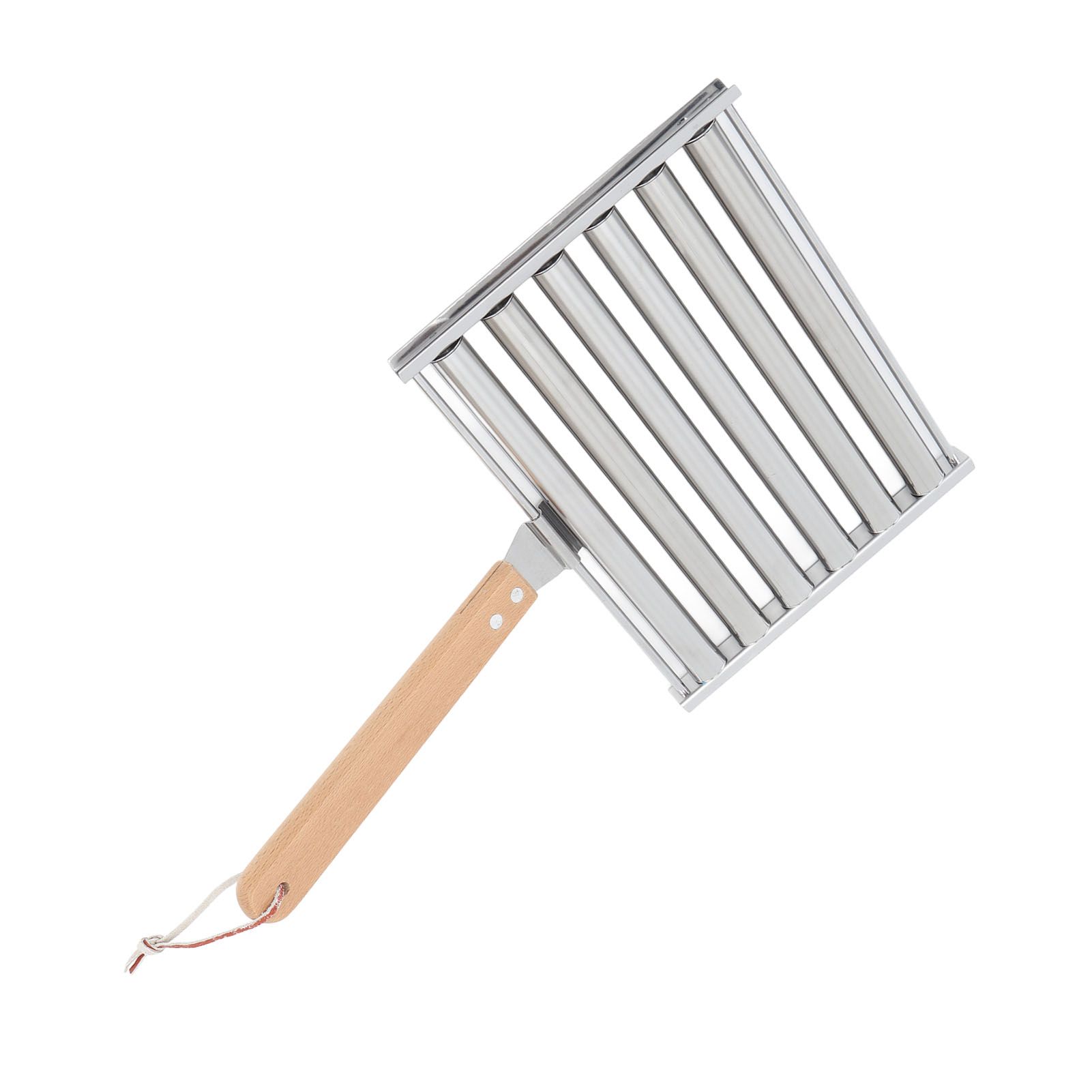Detachable Stainless Steel Hot Dog Sausage Roller Rack Steamer With Extra Long Wood Handle 4 Skewers 6 Stick Design BBQ Tools L - Image 3