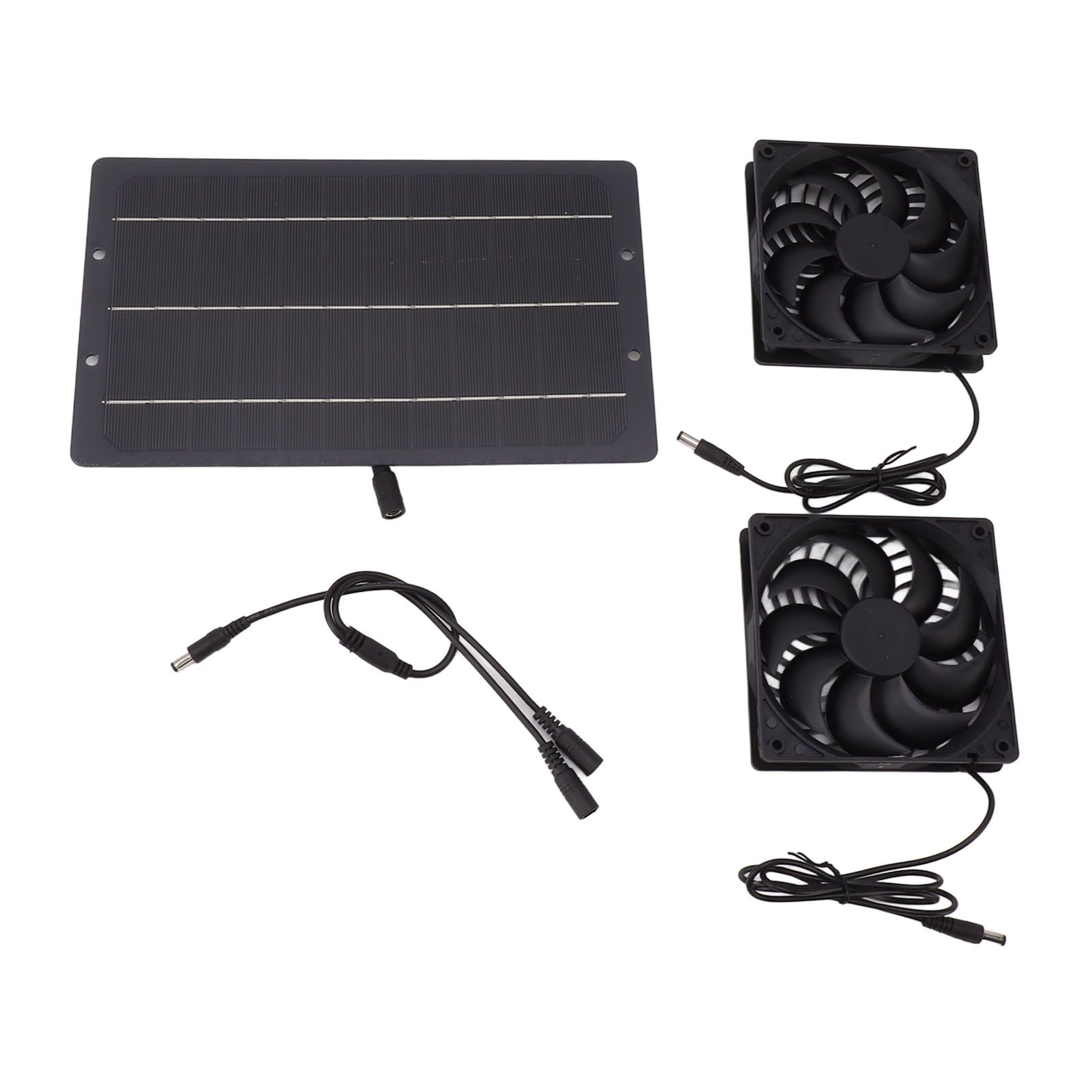 10W Solar Panel Fan Kit Weatherproof Solar Powered Dual Exhaust Fan Wall Mounted for Chicken Coops Greenhouses Sheds - Image 1