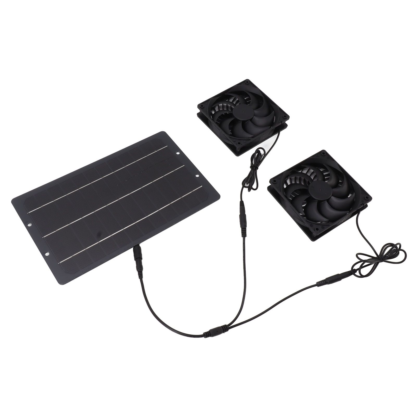 10W Solar Panel Fan Kit Weatherproof Solar Powered Dual Exhaust Fan Wall Mounted for Chicken Coops Greenhouses Sheds - Image 2