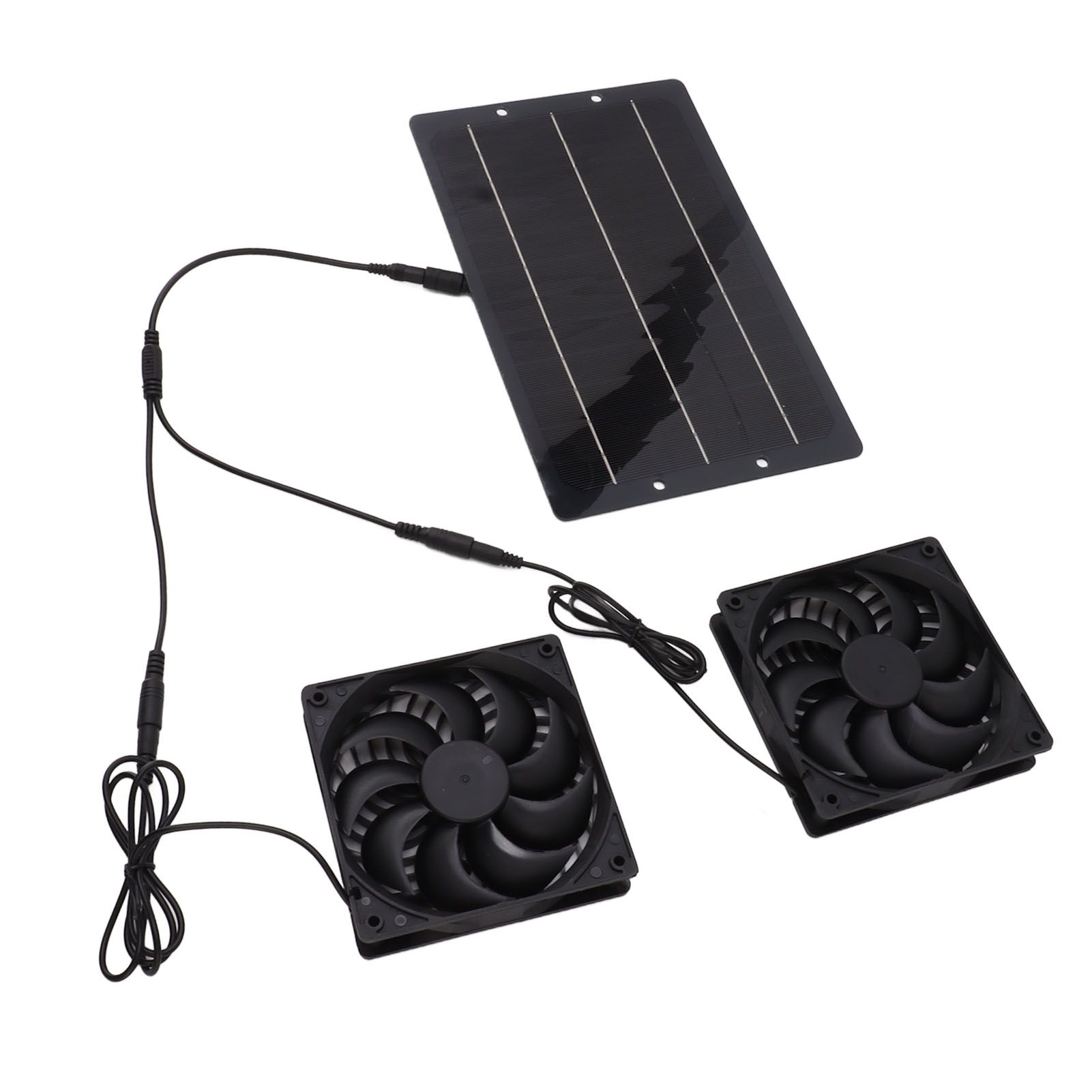 10W Solar Panel Fan Kit Weatherproof Solar Powered Dual Exhaust Fan Wall Mounted for Chicken Coops Greenhouses Sheds - Image 3