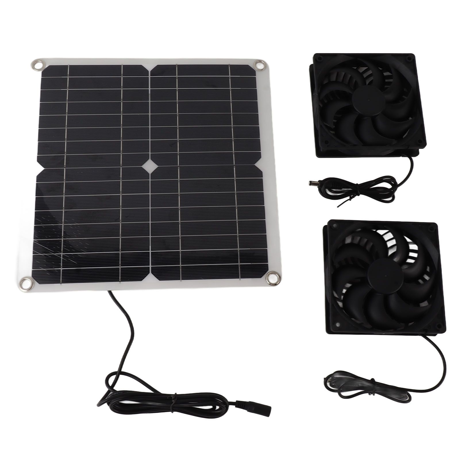 12W 12V Solar Panel Powered Fan Efficient Energy Conversion Solar Panel Dual Fan Kit - Image 2