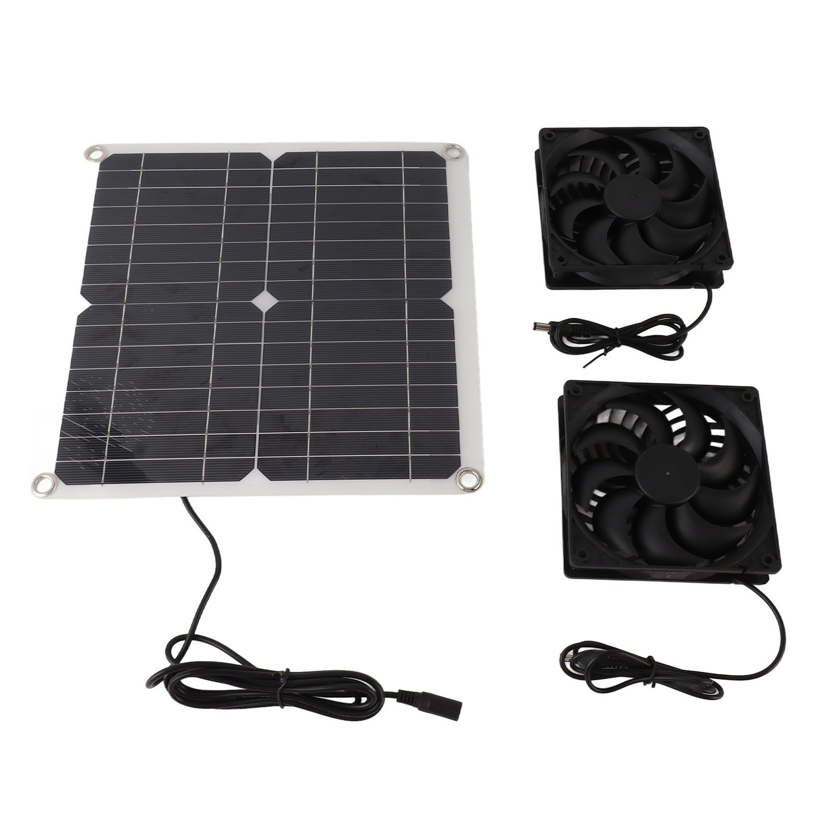 12W 12V Solar Panel Powered Fan Efficient Energy Conversion Solar Panel Dual Fan Kit - Image 3