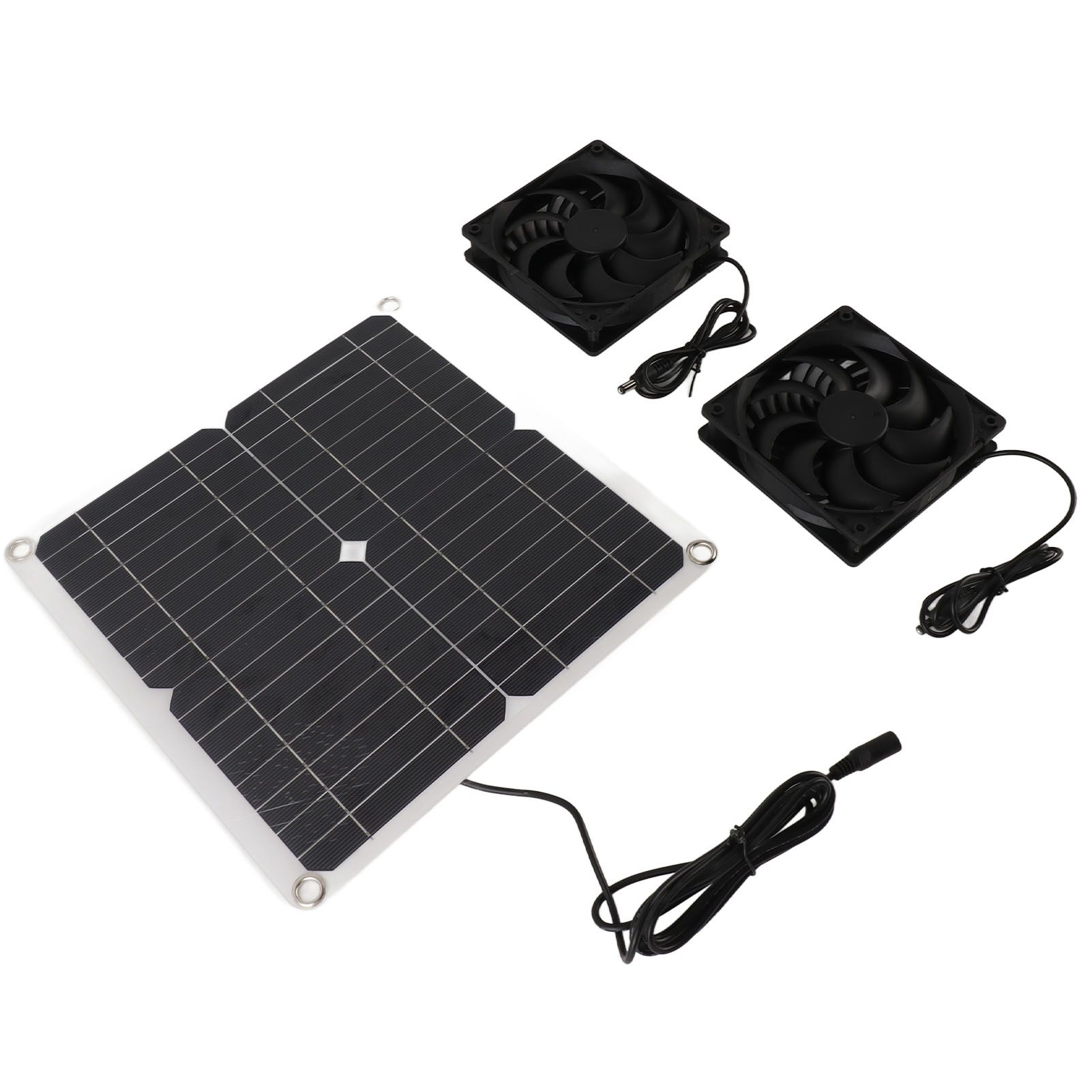 12W 12V Solar Panel Powered Fan Efficient Energy Conversion Solar Panel Dual Fan Kit - Image 4