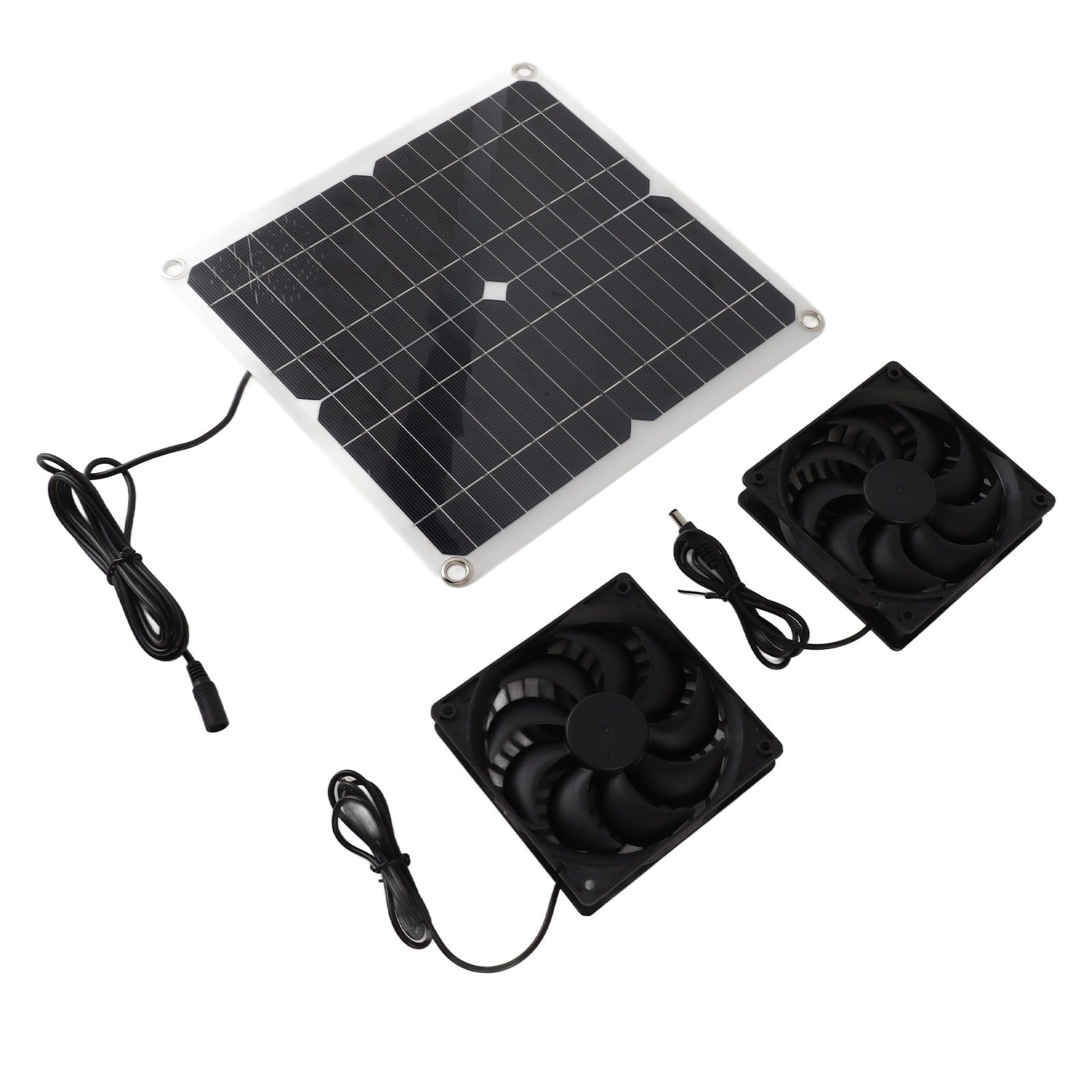 12W 12V Solar Panel Powered Fan Efficient Energy Conversion Solar Panel Dual Fan Kit - Image 5