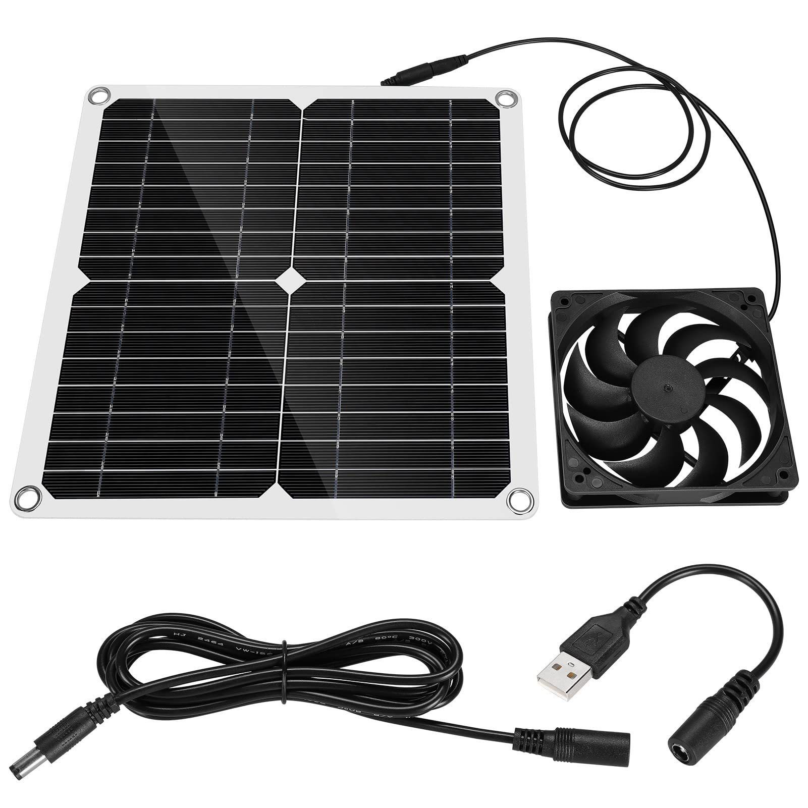 12W 12V Solar Panel Powered Fan Efficient Energy Conversion Solar Panel Dual Fan Kit - Image 8