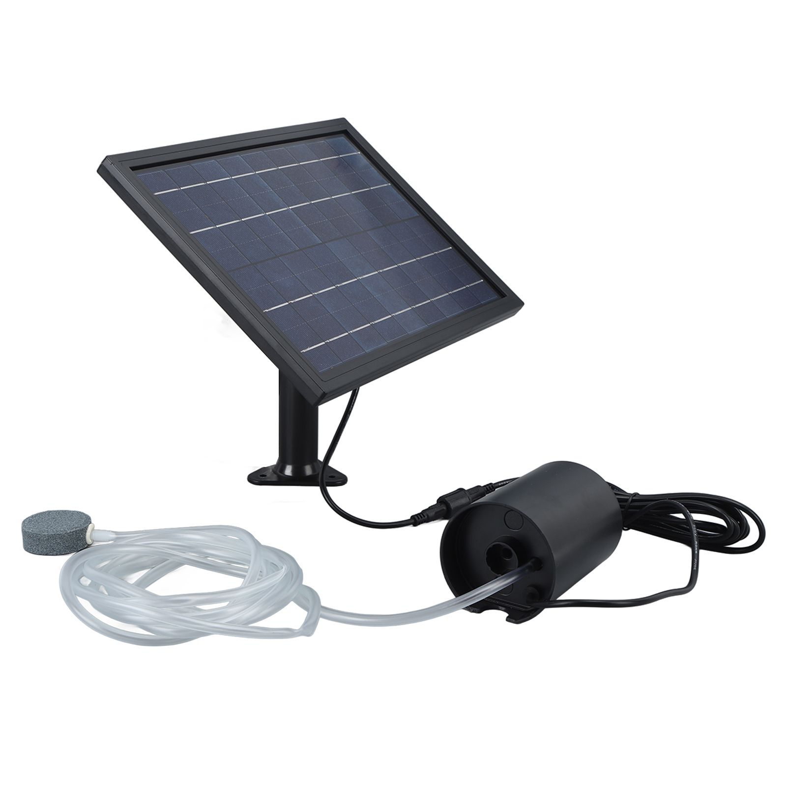 Solar Air Pump with 2 Bubble Stones with Hose 8W 10V 2400mAh ABS and Polysilicon Solar Oxygen Pump for Pond Pool - Image 3