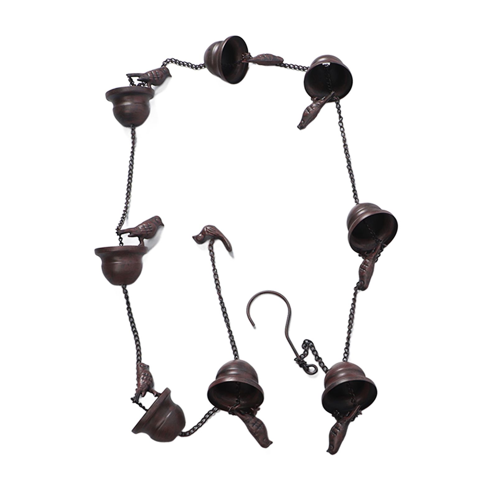 Rain Chain Outdoor Mobile Birds Cup Rain Chain Decorative Replacement for Gutters Downspouts - Image 1
