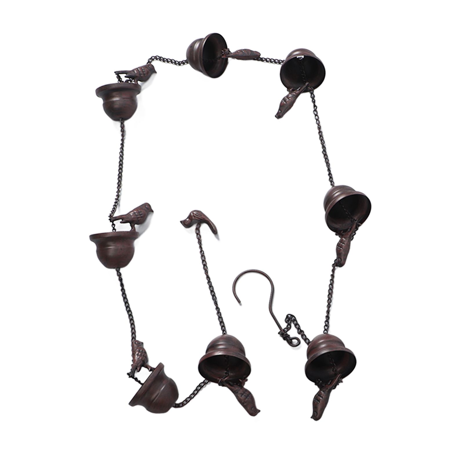 Rain Chain Outdoor Mobile Birds Cup Rain Chain Decorative Replacement for Gutters Downspouts - Image 2
