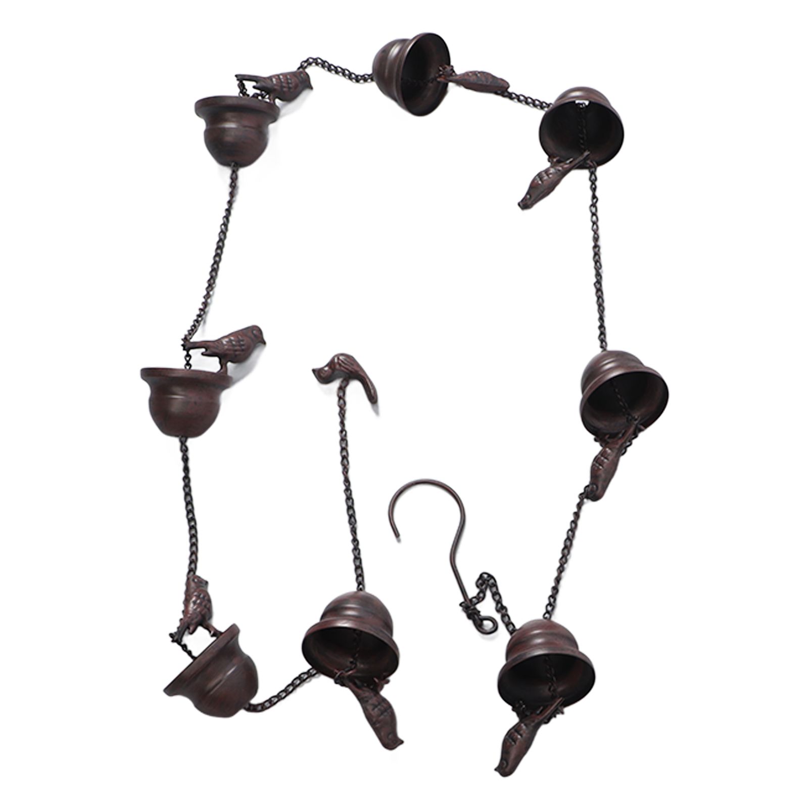 Rain Chain Outdoor Mobile Birds Cup Rain Chain Decorative Replacement for Gutters Downspouts - Image 3