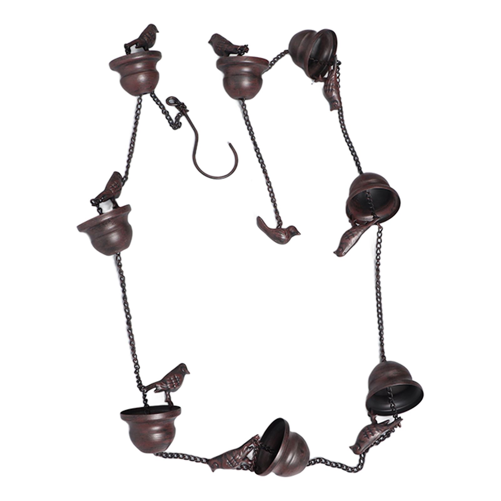 Rain Chain Outdoor Mobile Birds Cup Rain Chain Decorative Replacement for Gutters Downspouts - Image 5