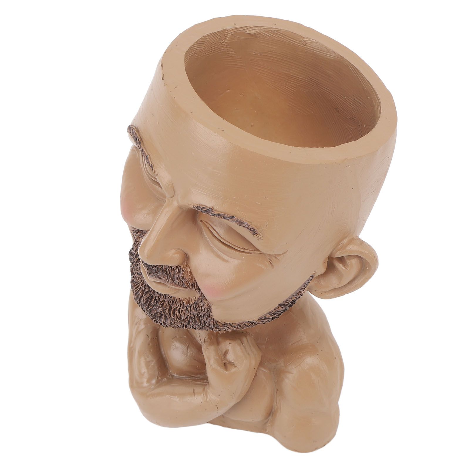 Head Planter Resin Face Planter Weather Resistance Drain Hole Plant Pot for Home Garden Office Dark Color - Image 2