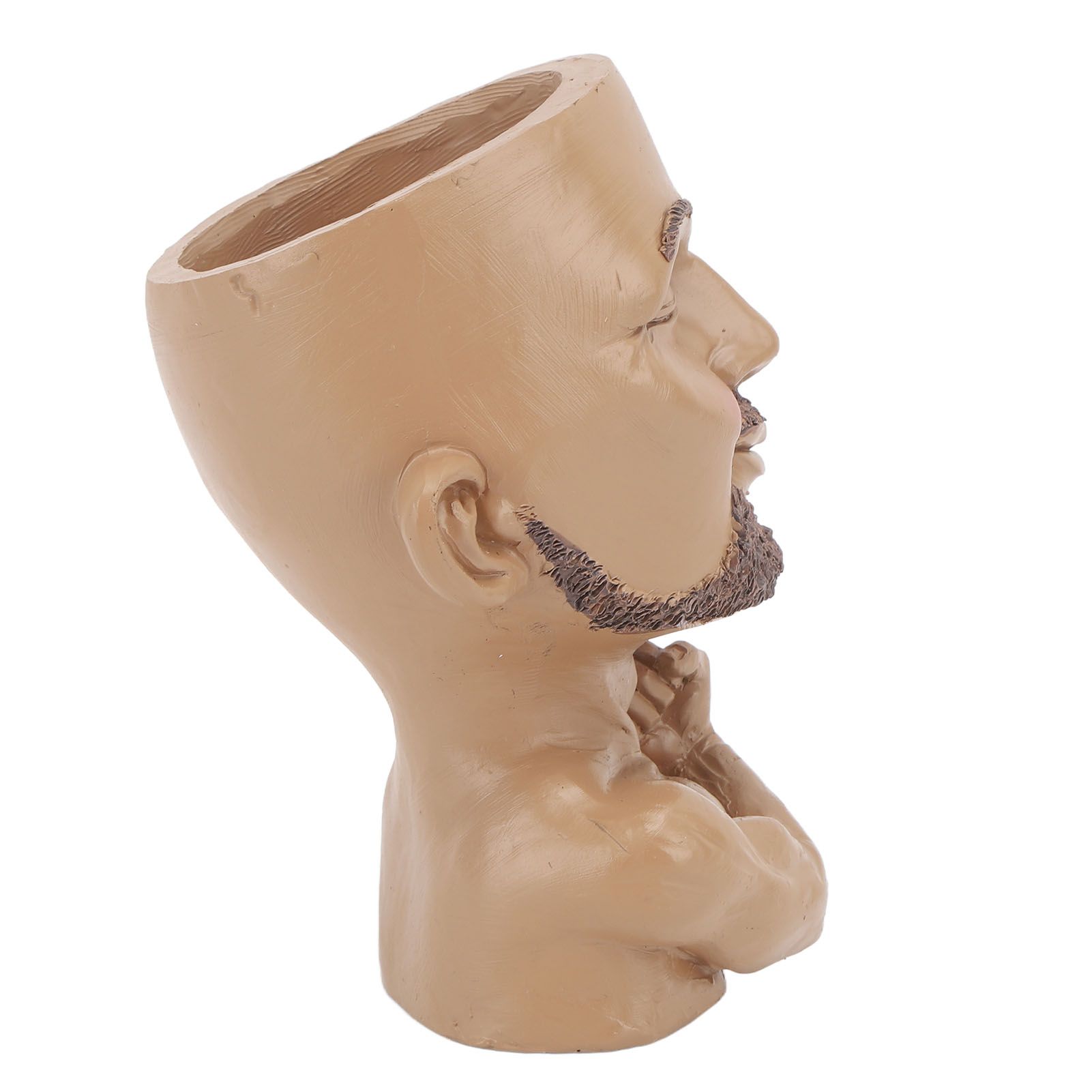 Head Planter Resin Face Planter Weather Resistance Drain Hole Plant Pot for Home Garden Office Dark Color - Image 4