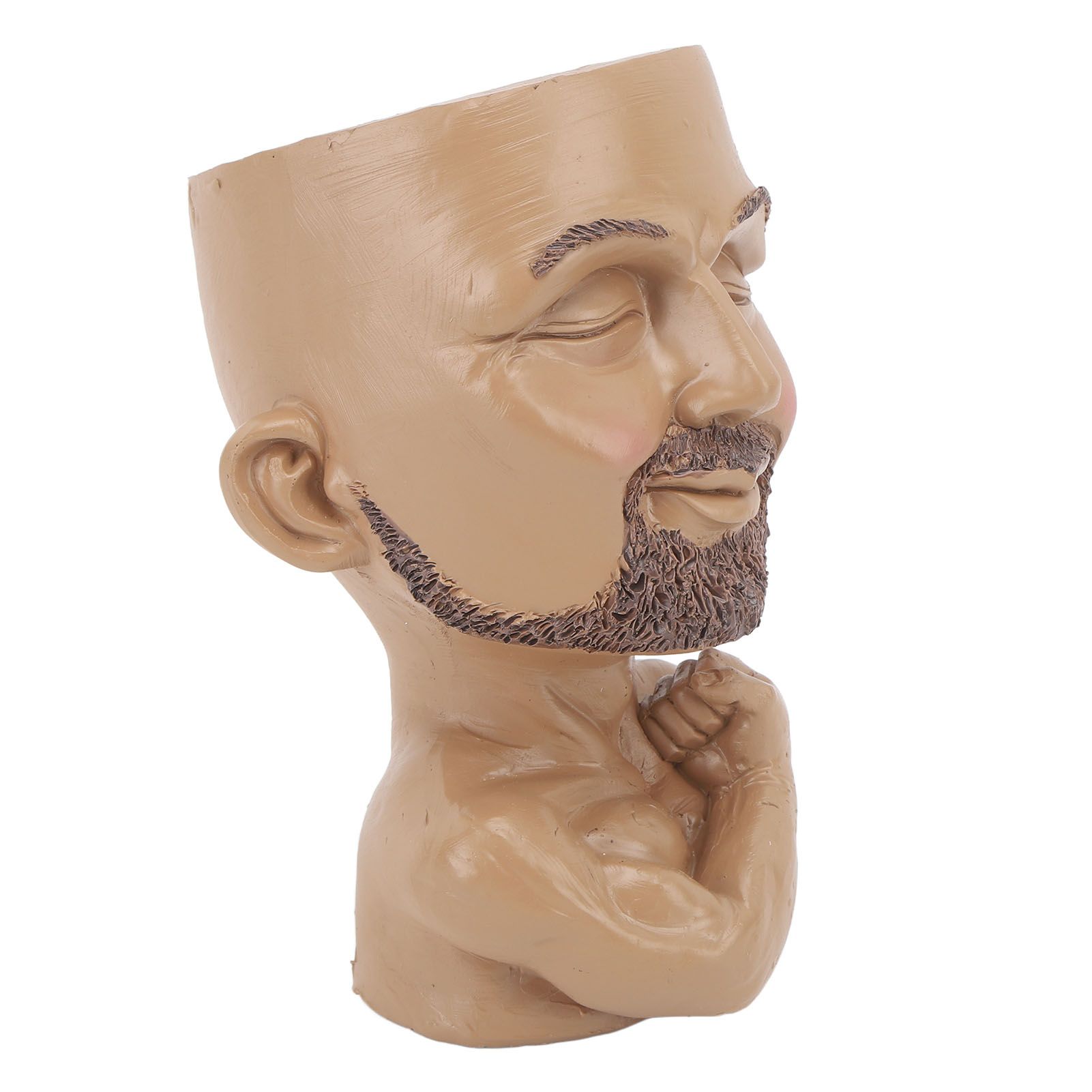 Head Planter Resin Face Planter Weather Resistance Drain Hole Plant Pot for Home Garden Office Dark Color - Image 5