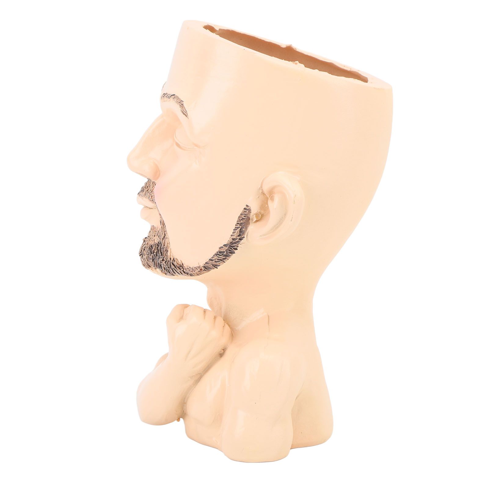 Head Planter Resin Face Planter Weather Resistance Drain Hole Plant Pot for Home Garden Office Light Color - Image 5