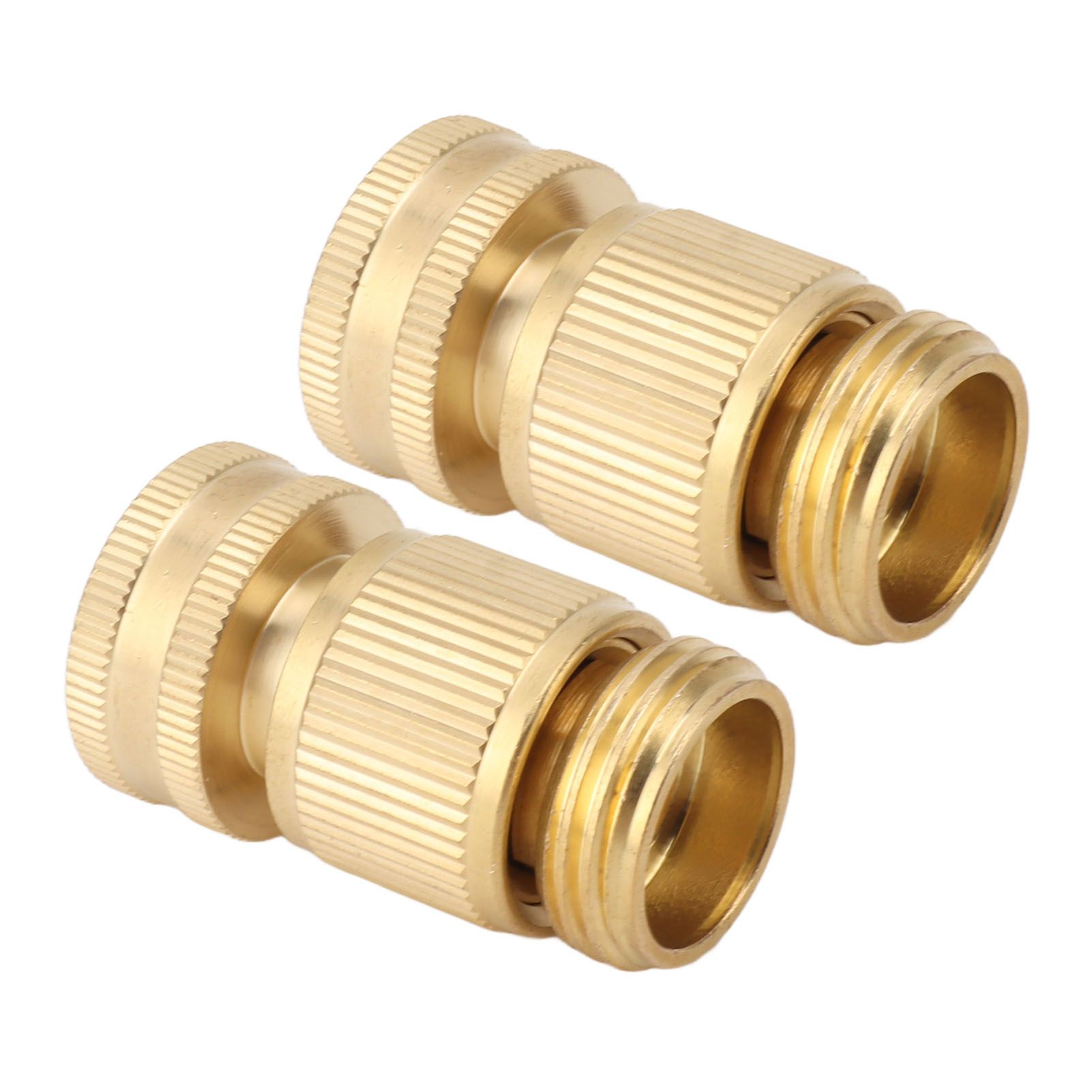 2PCS Water Hose Quick Connector Brass 3/4 Inch Male and Female Garden Hose Fitting Adapter for Repair - Image 2